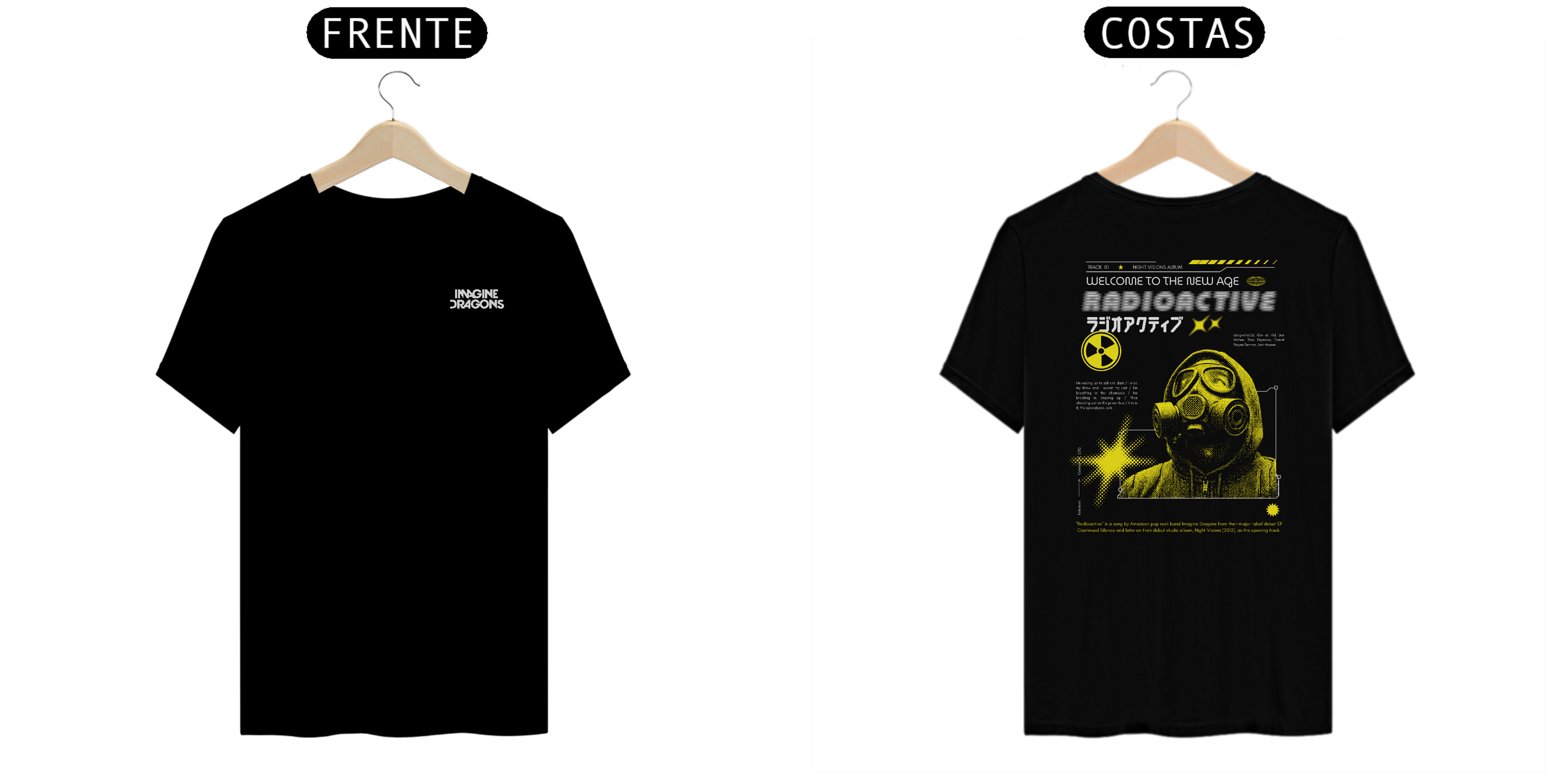 Camiseta Imagine Dragons Radioactive #2 (Estampa Frente e Costas)