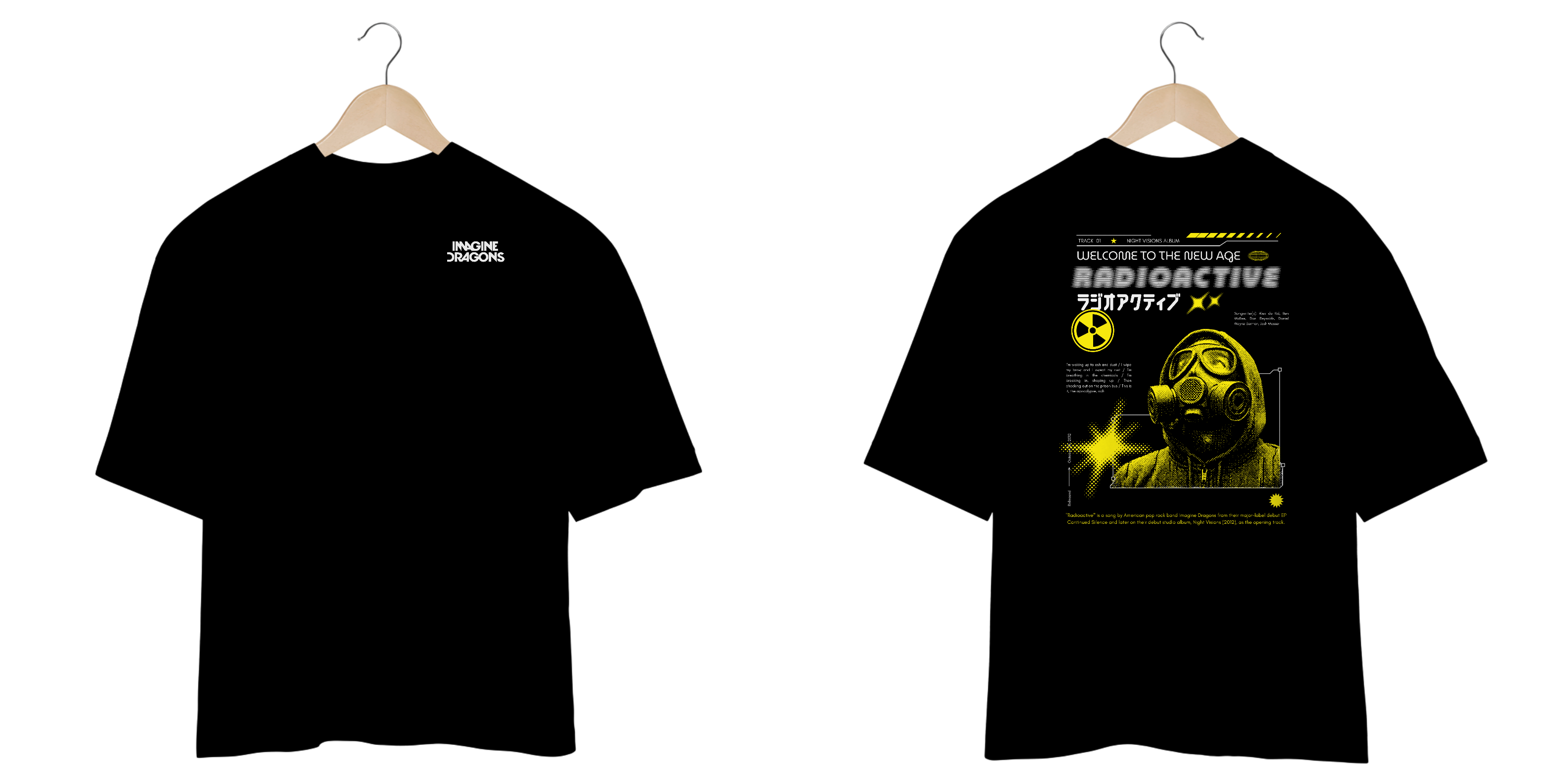 Camiseta Oversized Imagine Dragons Radioactive #2 (Estampa Frente e Costas)