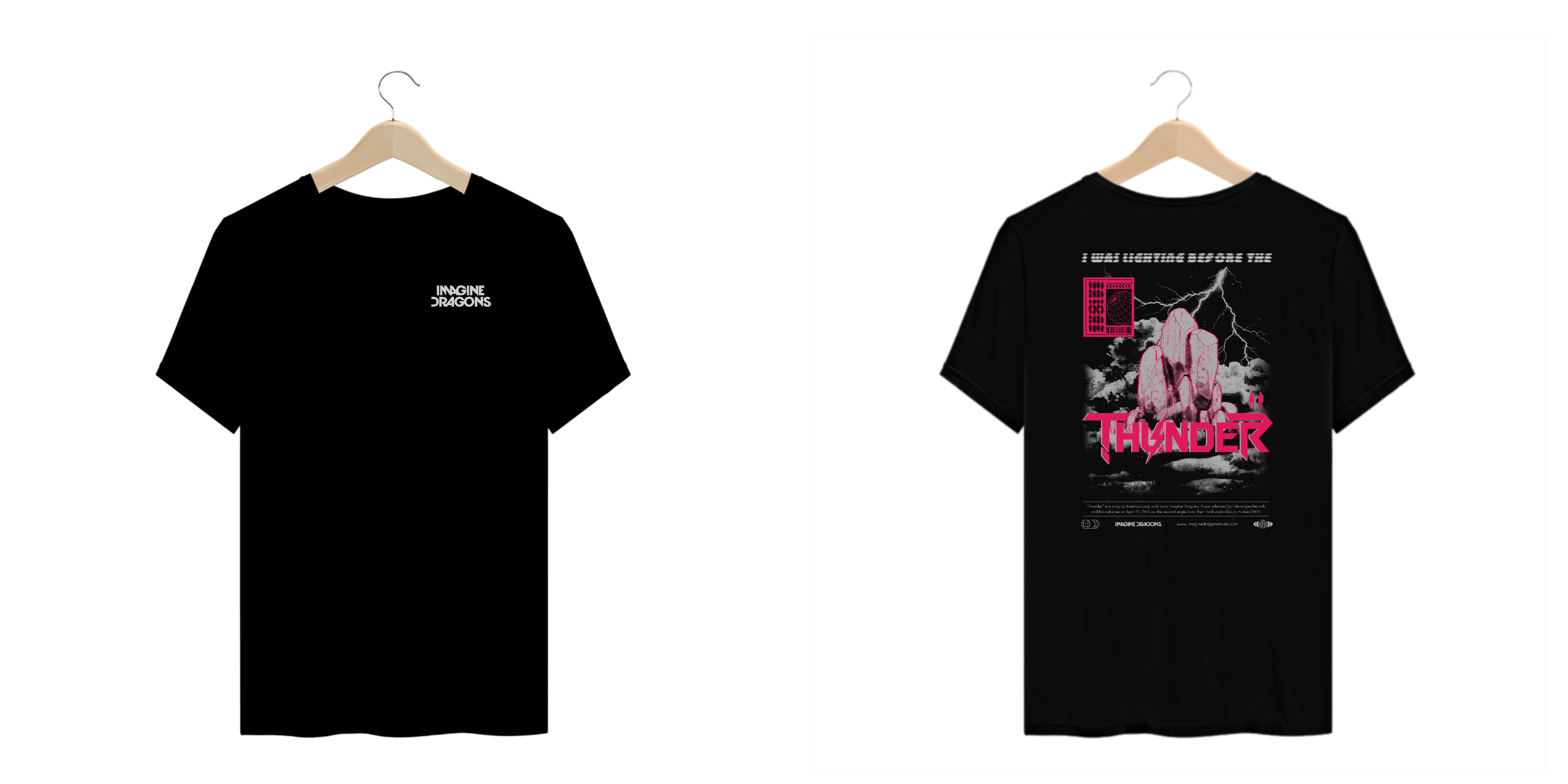 Camiseta Plus Size Imagine Dragons Thunder (Estampa Frente e Costas)