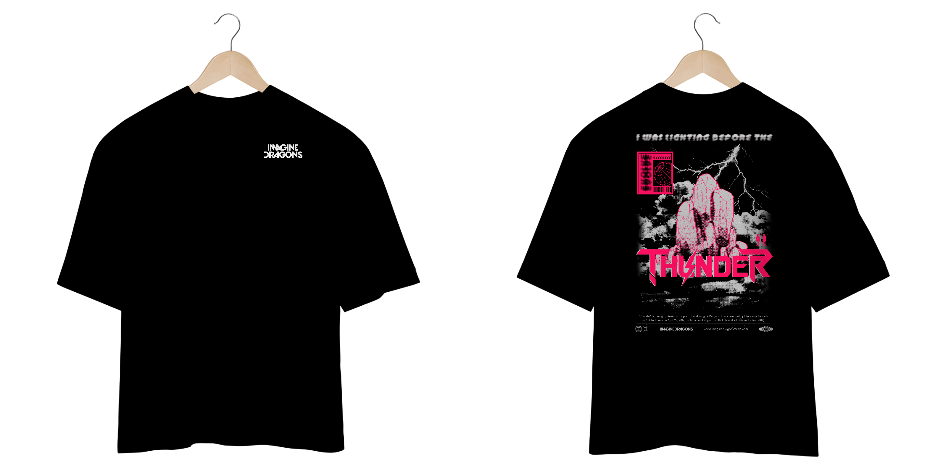 Camiseta Oversized Imagine Dragons Thunder (Estampa Frente e Costas)