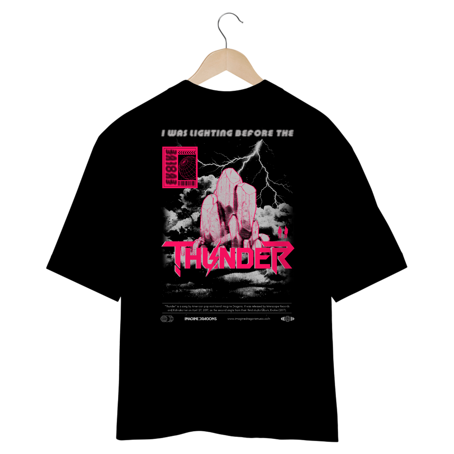 Camiseta Oversized Imagine Dragons Thunder (Estampa nas Costas)