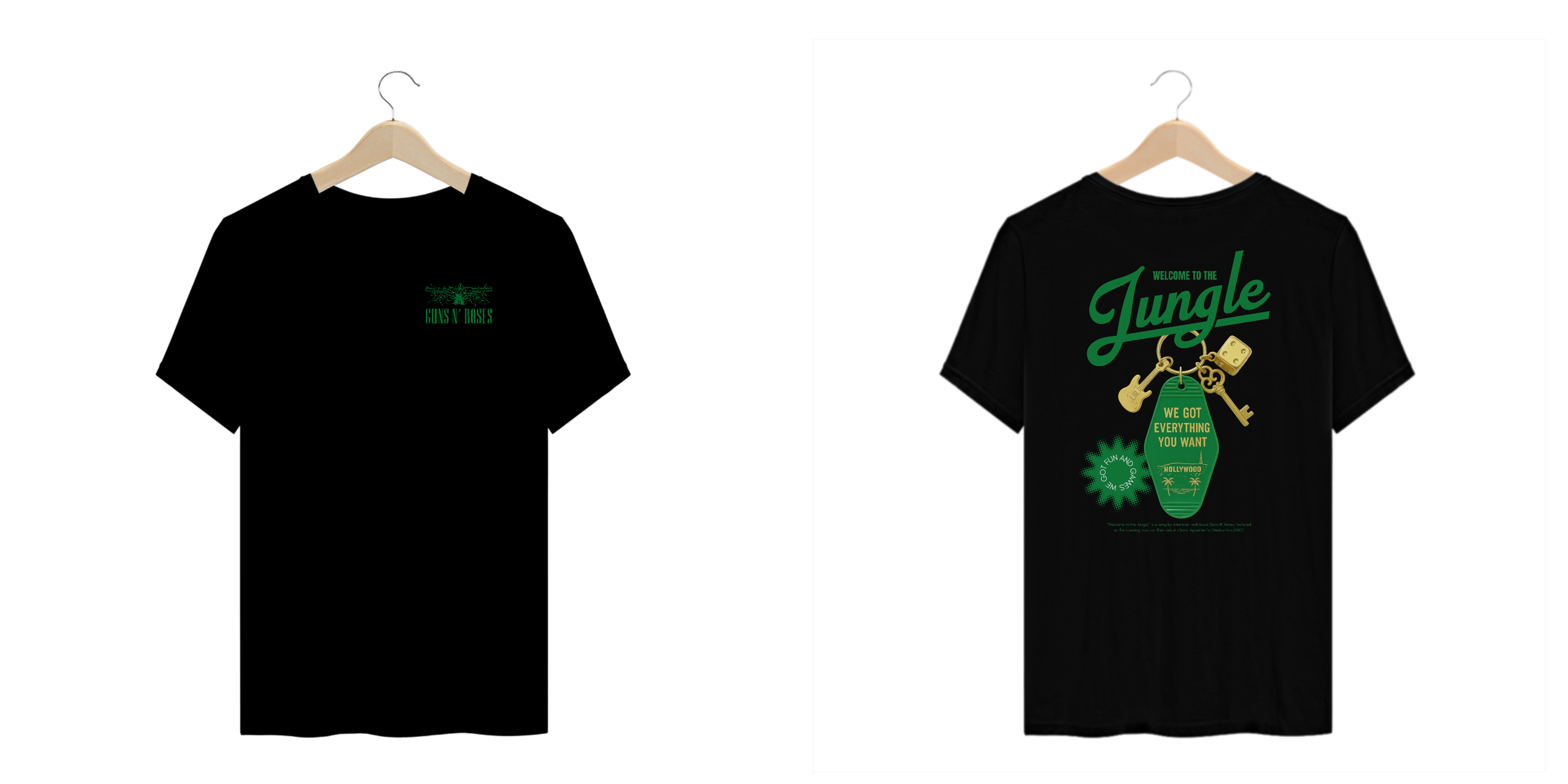 Camiseta Plus Size Guns N' Roses Welcome to The Jungle (Estampa Frente e Costas) 