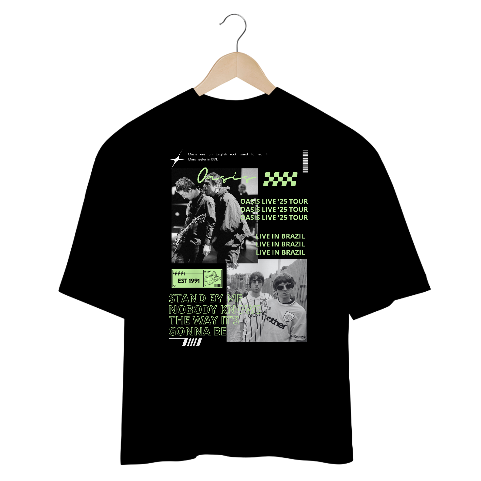 Camiseta Oversized Oasis Live in Brazil