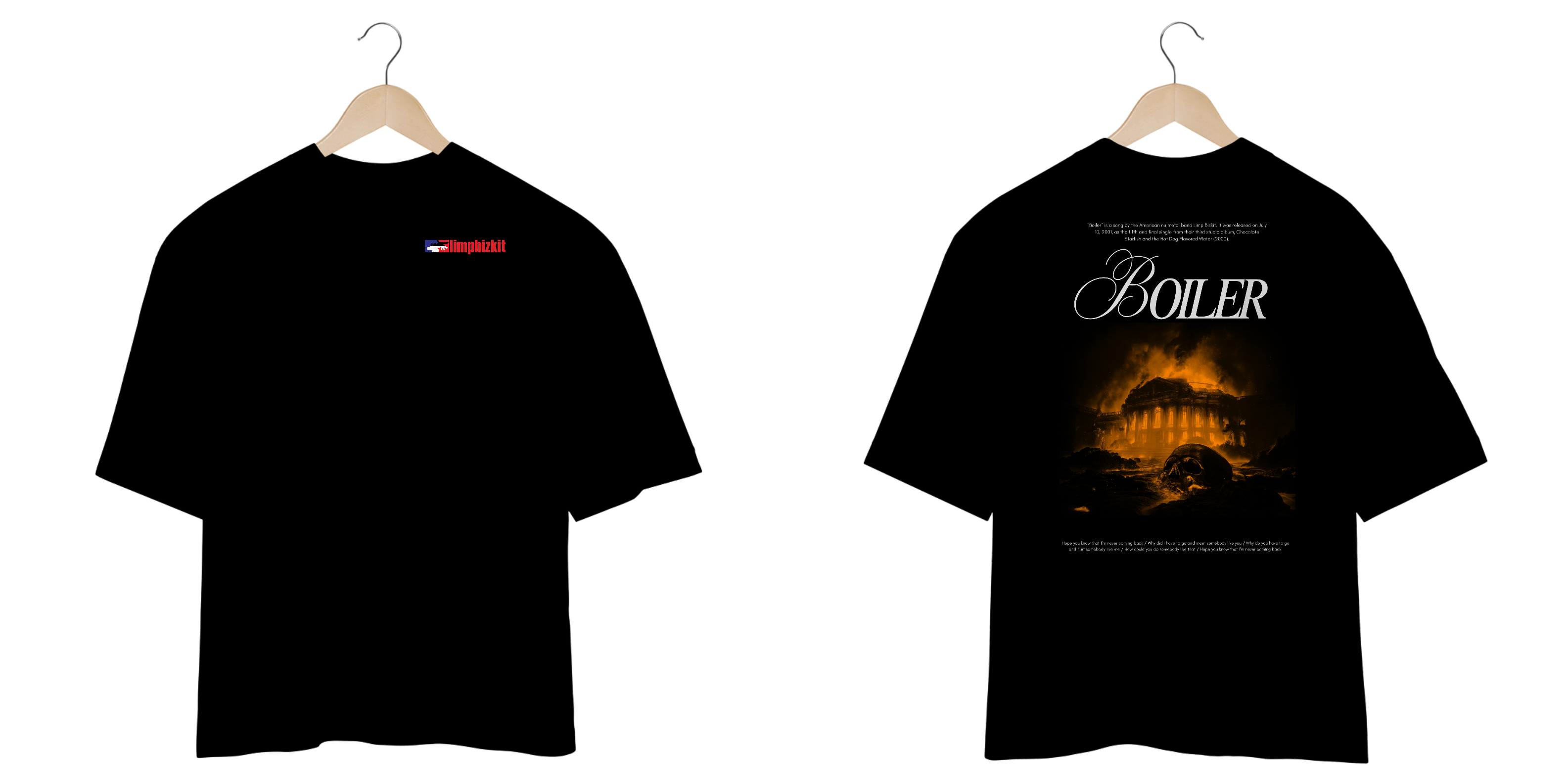 Camiseta Oversized Limp Bizkit Boiler (Estampa Frente e Costas)