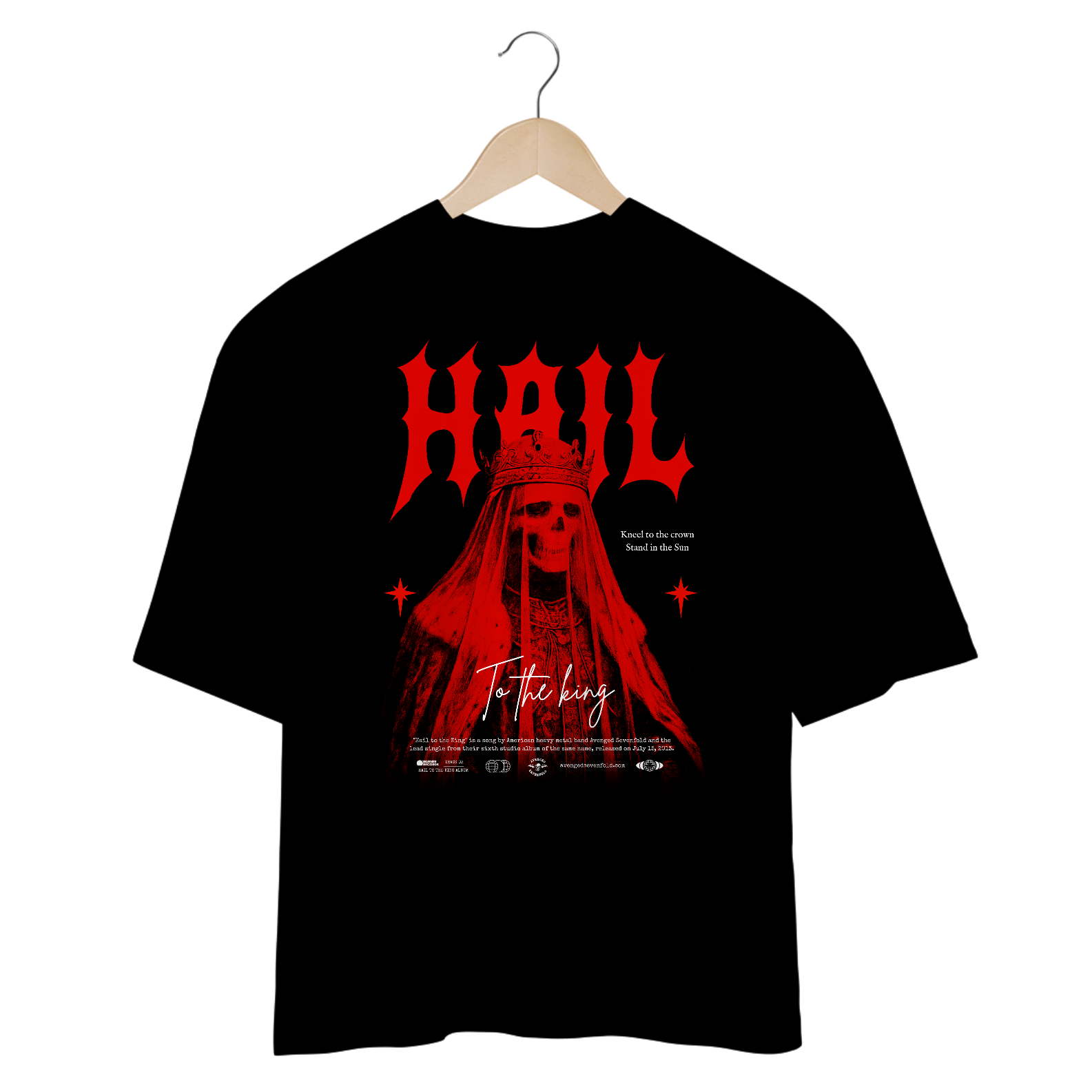 Camiseta Oversized Avenged Sevenfold Hail to the King
