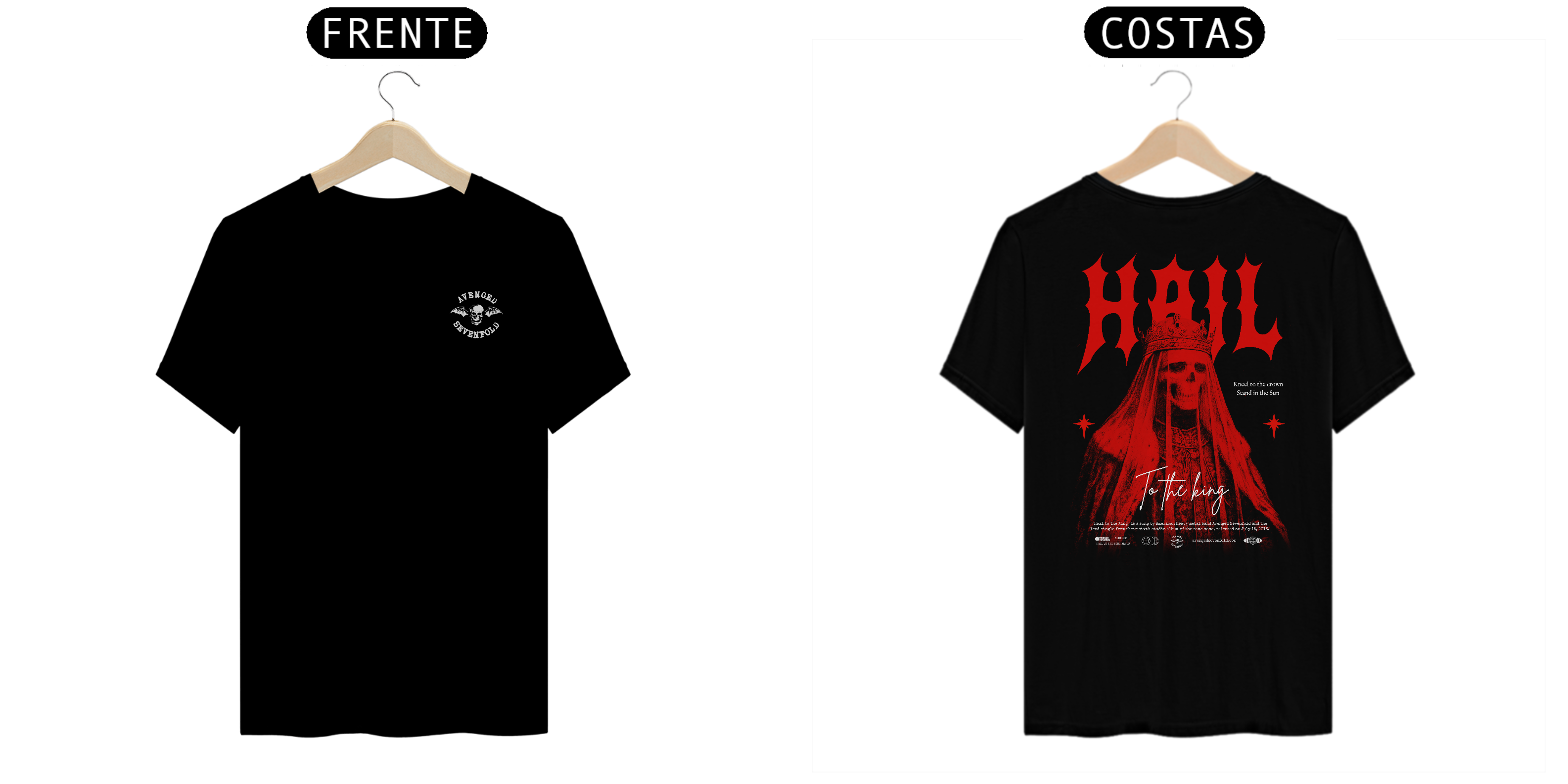 Camiseta Avenged Sevenfold Hail to the King (Estampa Frente e Costas)