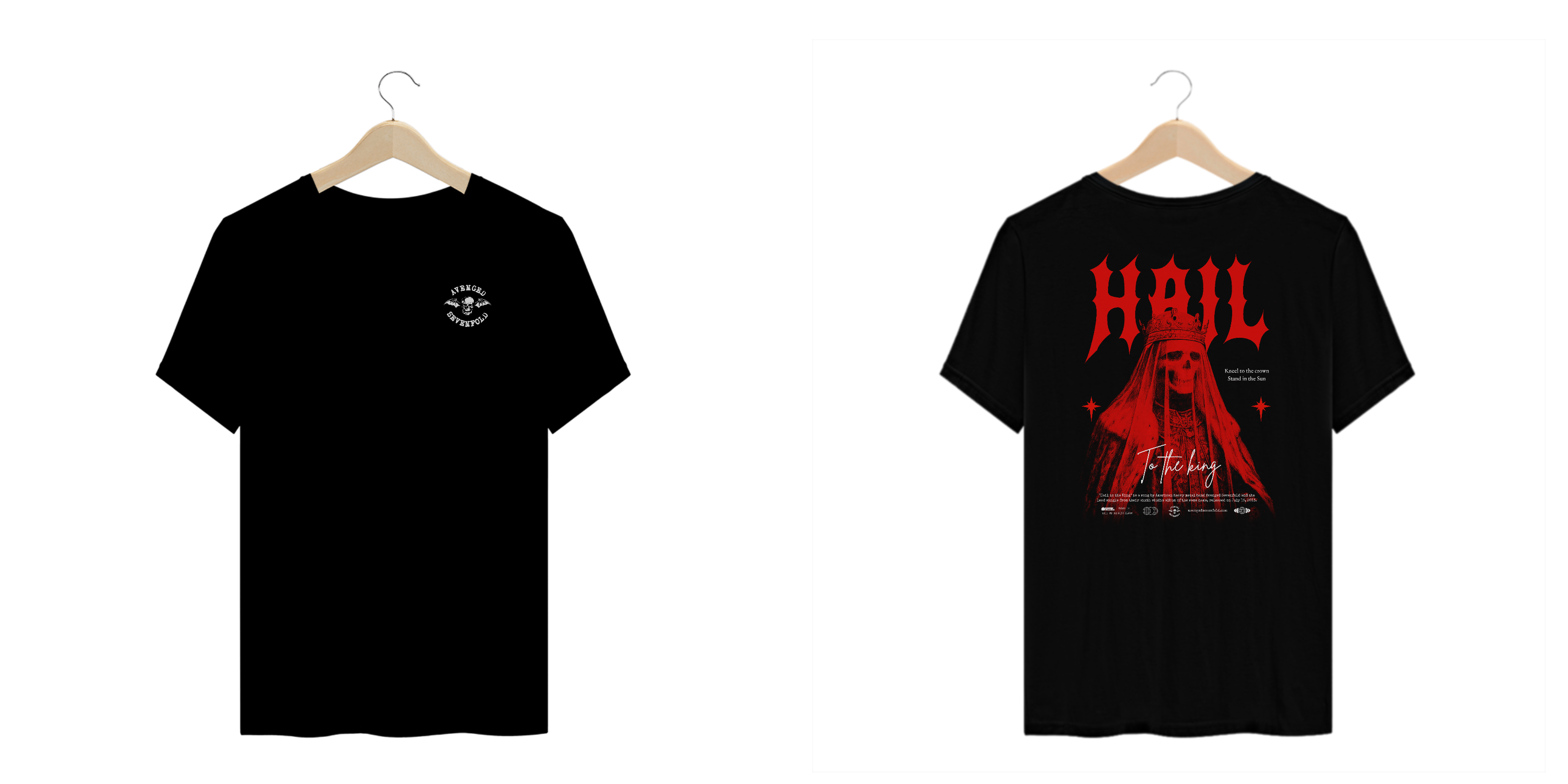 Camiseta Plus Size Avenged Sevenfold Hail to the King (Estampa Frente e Costas)