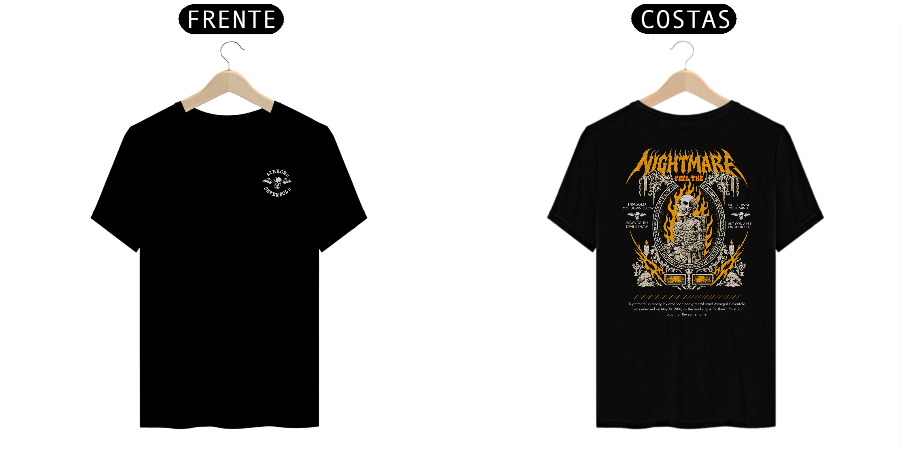 Camiseta Avenged Sevenfold Nightmare (Estampa Frente e Costas)