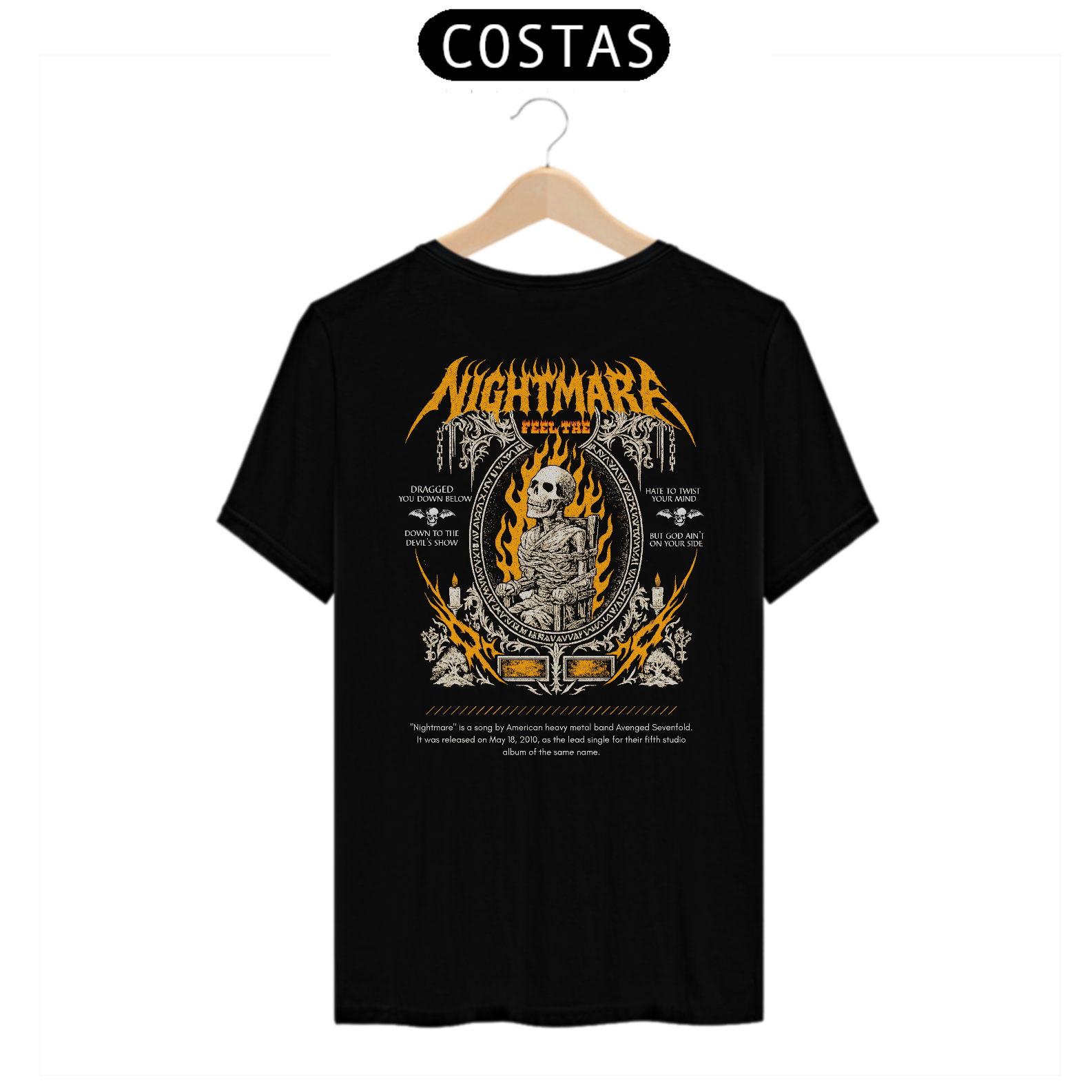 Camiseta Avenged Sevenfold Nightmare (Estampa nas Costas)