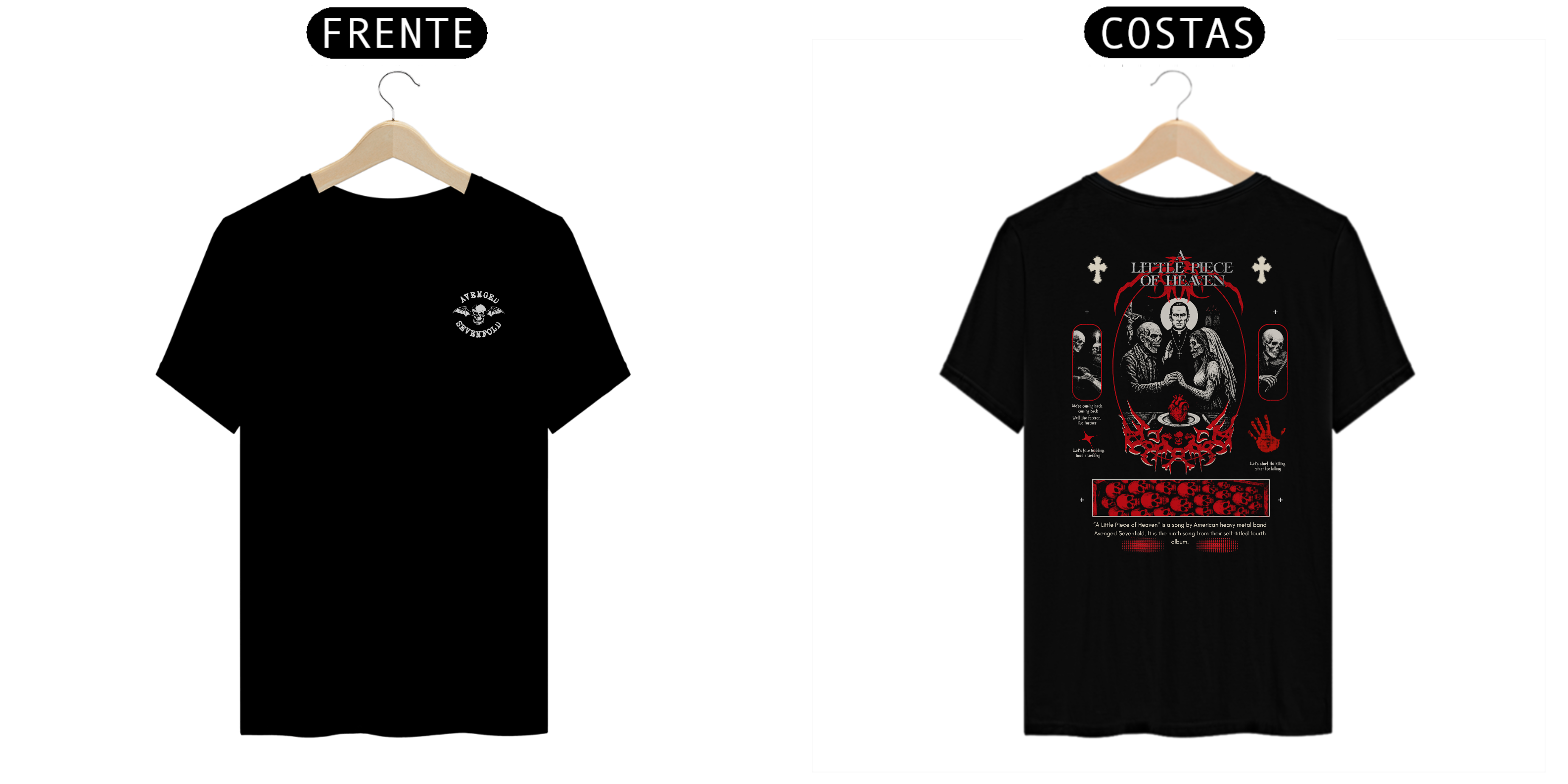 Camiseta Avenged Sevenfold A Little Piece of Heaven (Estampa Frente e Costas)