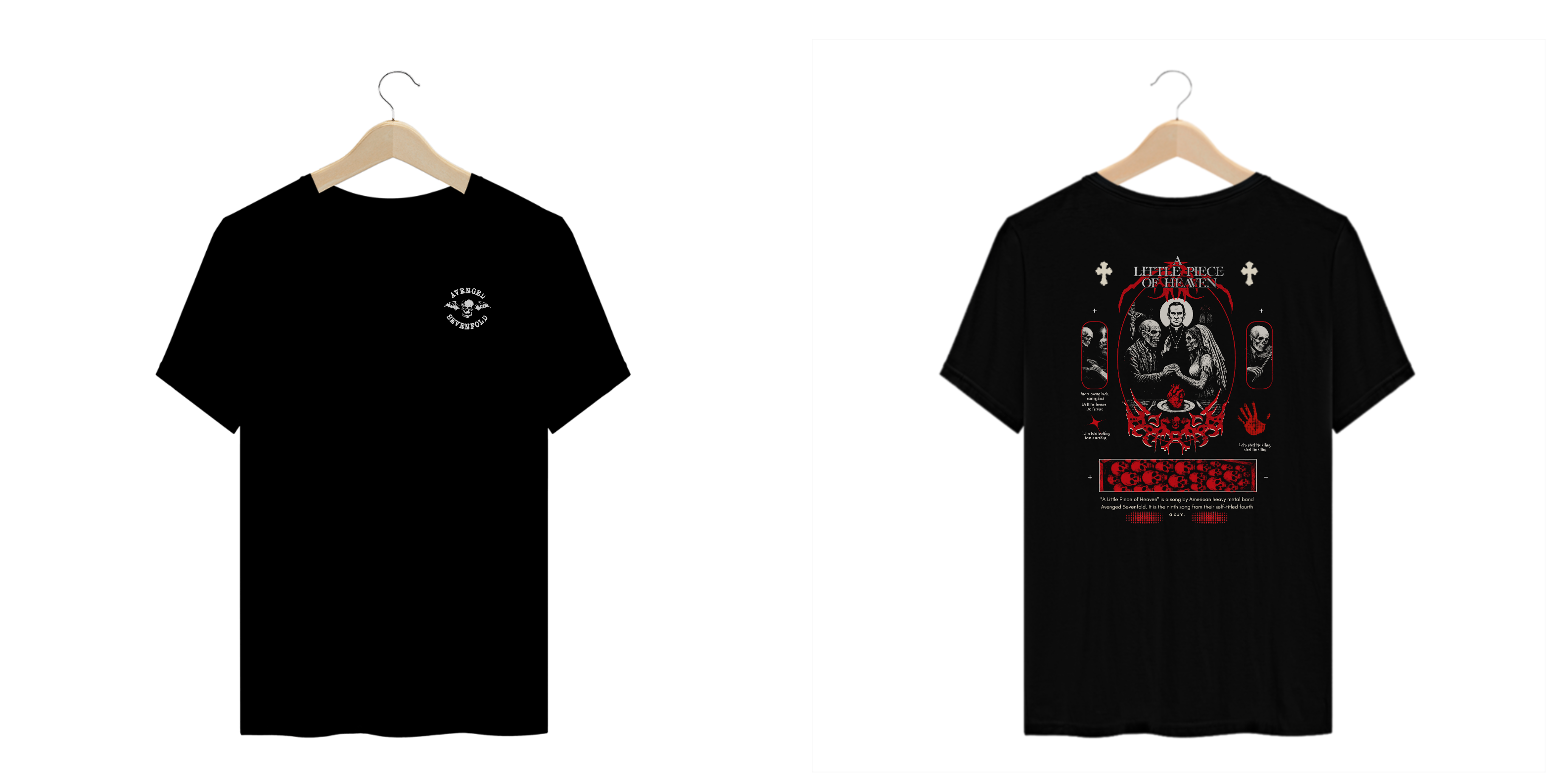 Camiseta Plus Size Avenged Sevenfold A Little Piece of Heaven (Estampa Frente e Costas)