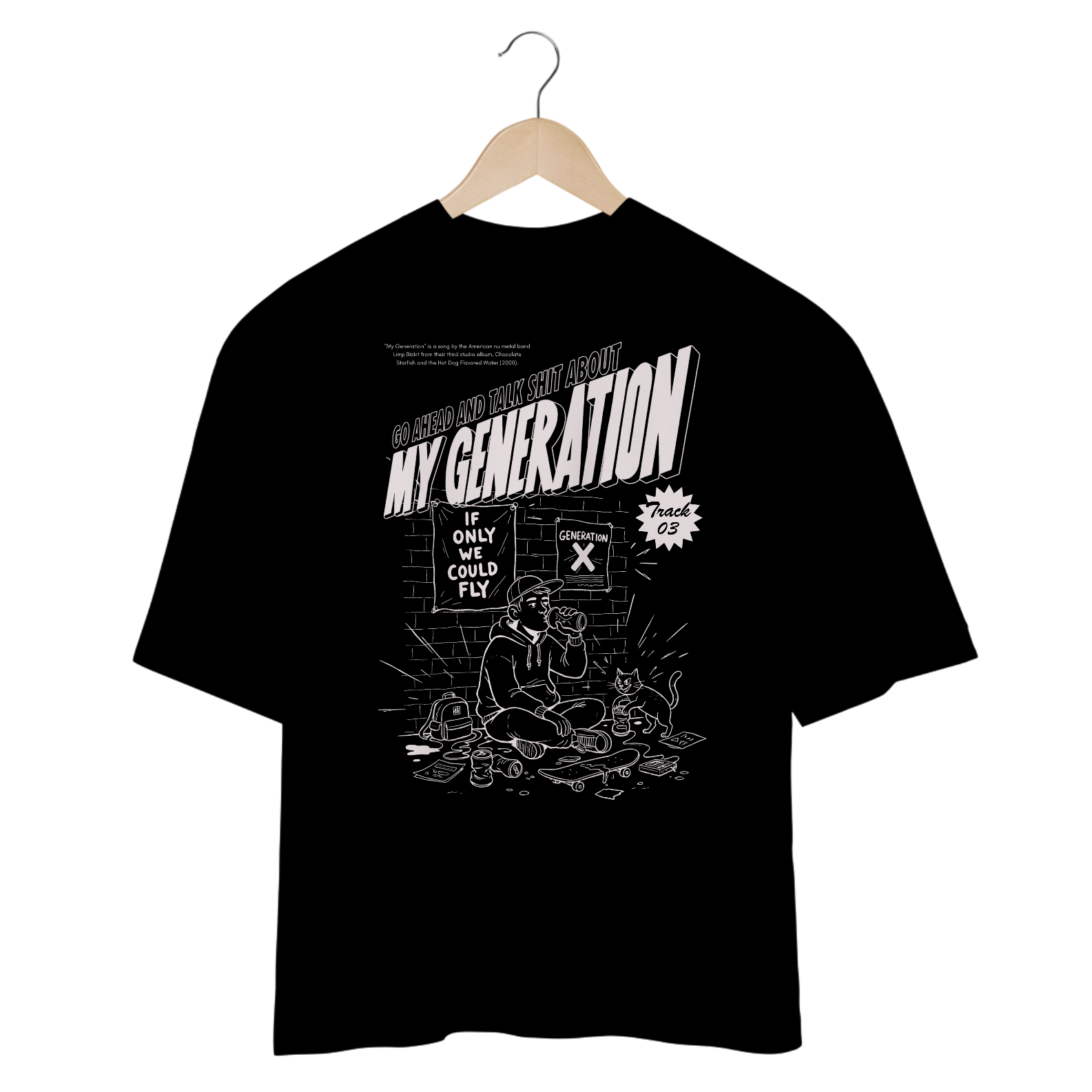 Camiseta Oversized Limp Bizkit My Generation (Preta)