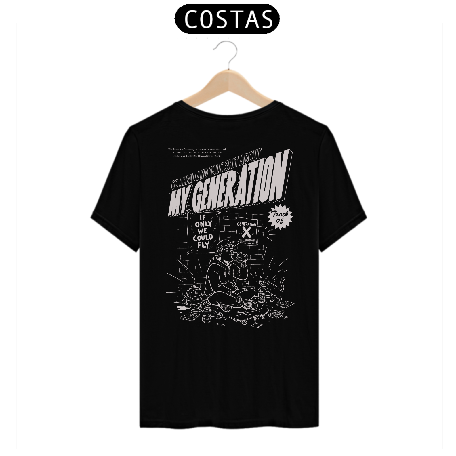 Camiseta Limp Bizkit My Generation (Preta, Estampa nas Costas)