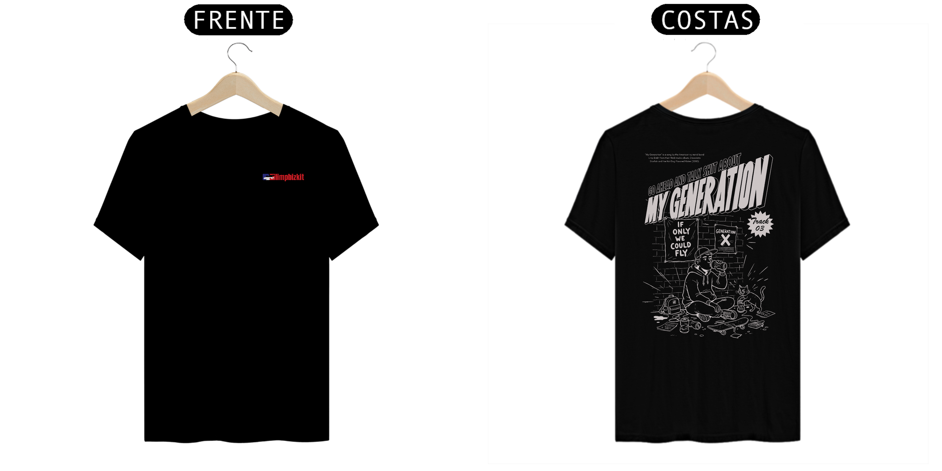 Camiseta Limp Bizkit My Generation (Preta, Estampa Frente e Costas)