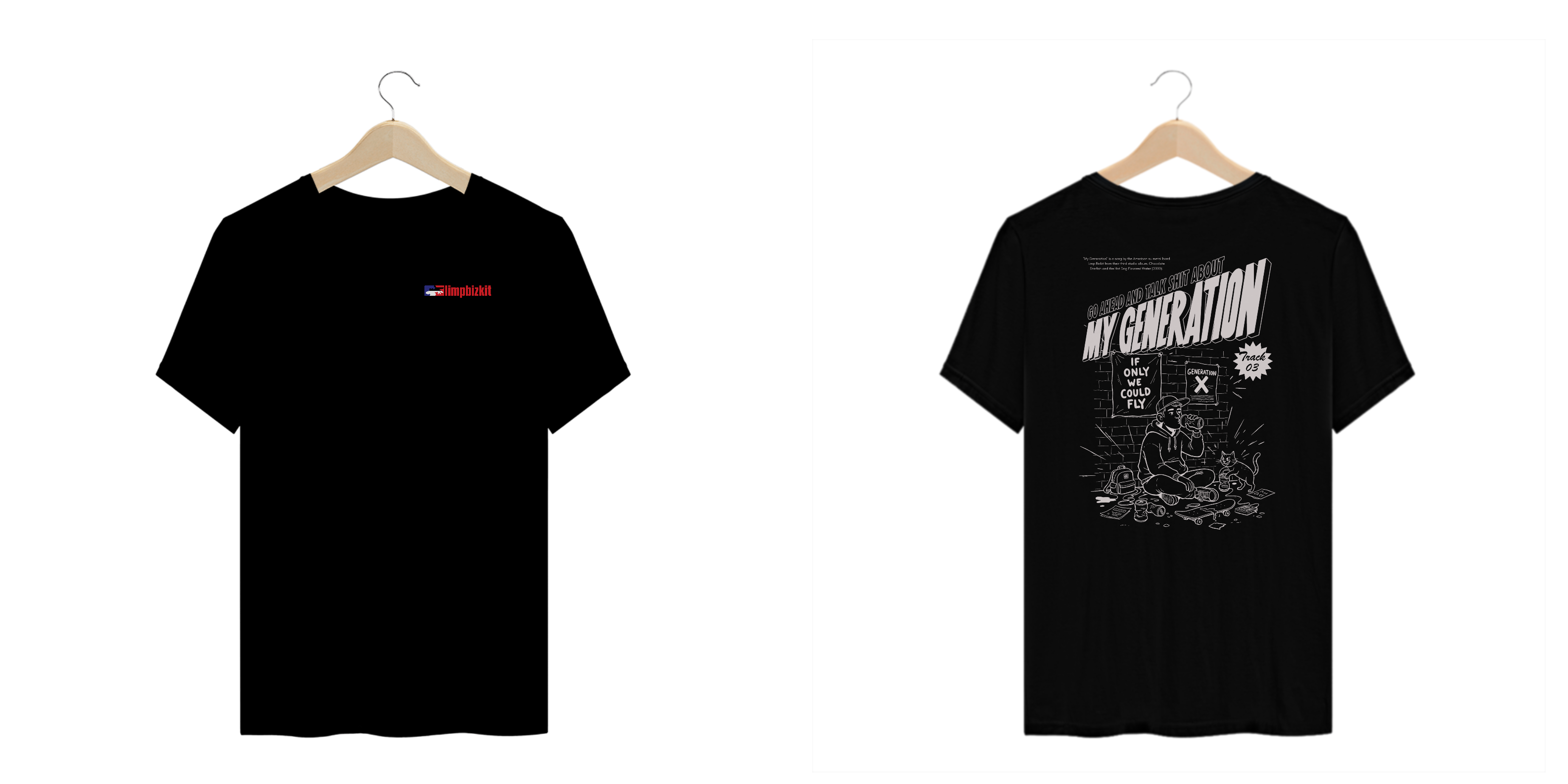 Camiseta Plus Size Limp Bizkit My Generation (Preta, Estampa Frente e Costas)