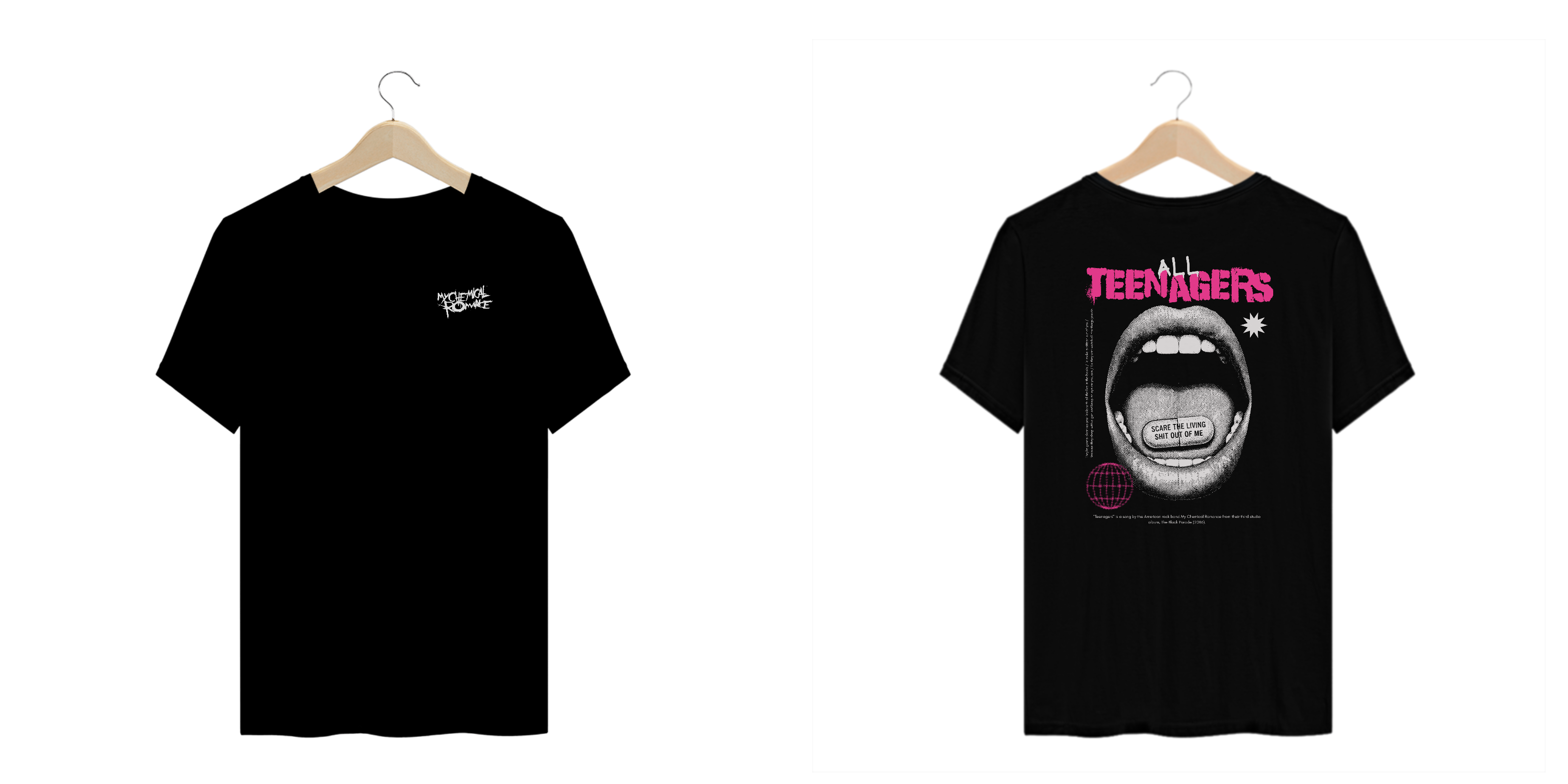 Camiseta Plus Size My Chemical Romance Teenagers (Estampa Frente & Costas)