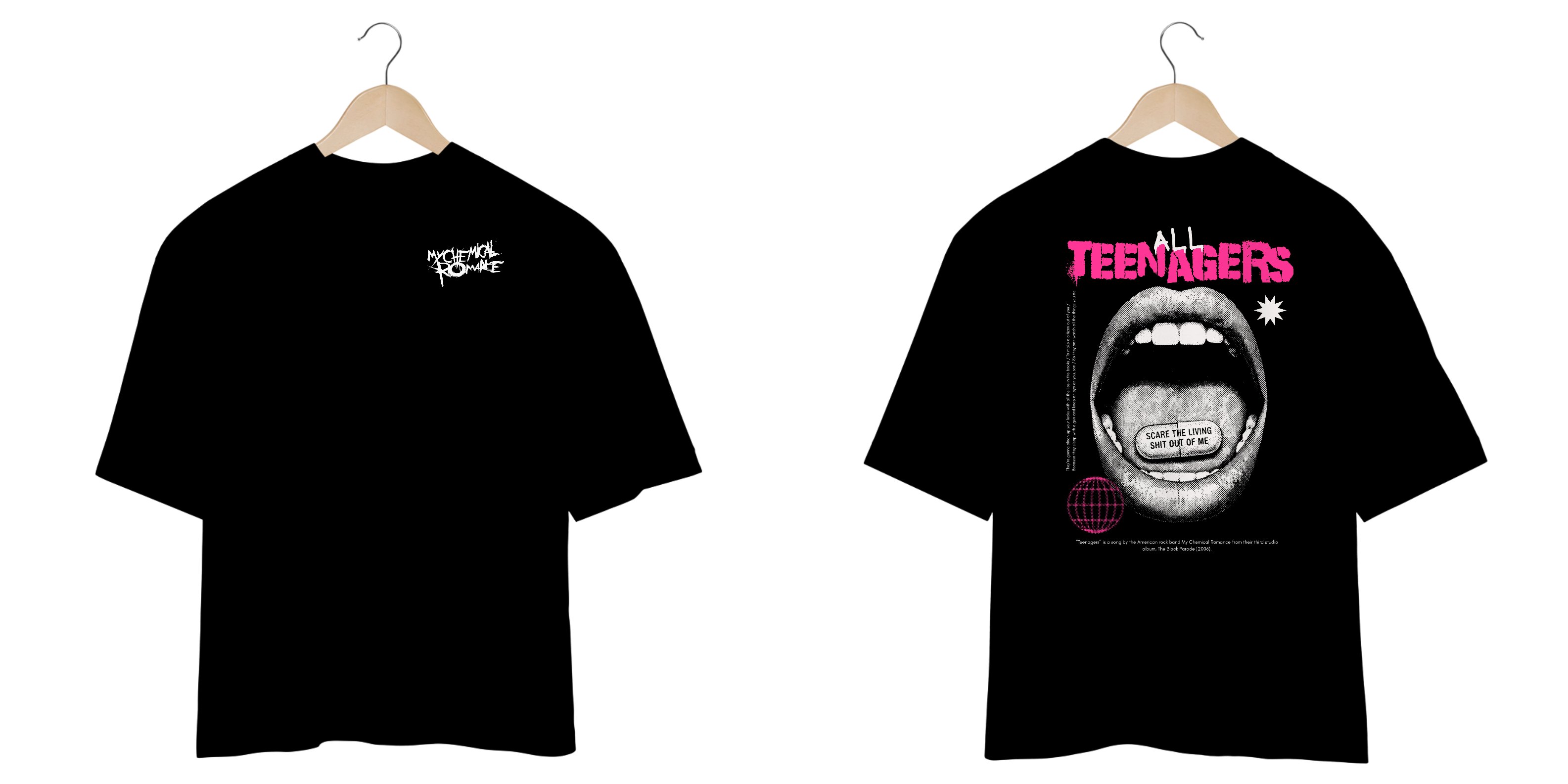 Camiseta Oversized My Chemical Romance Teenagers (Estampa Frente & Costas)