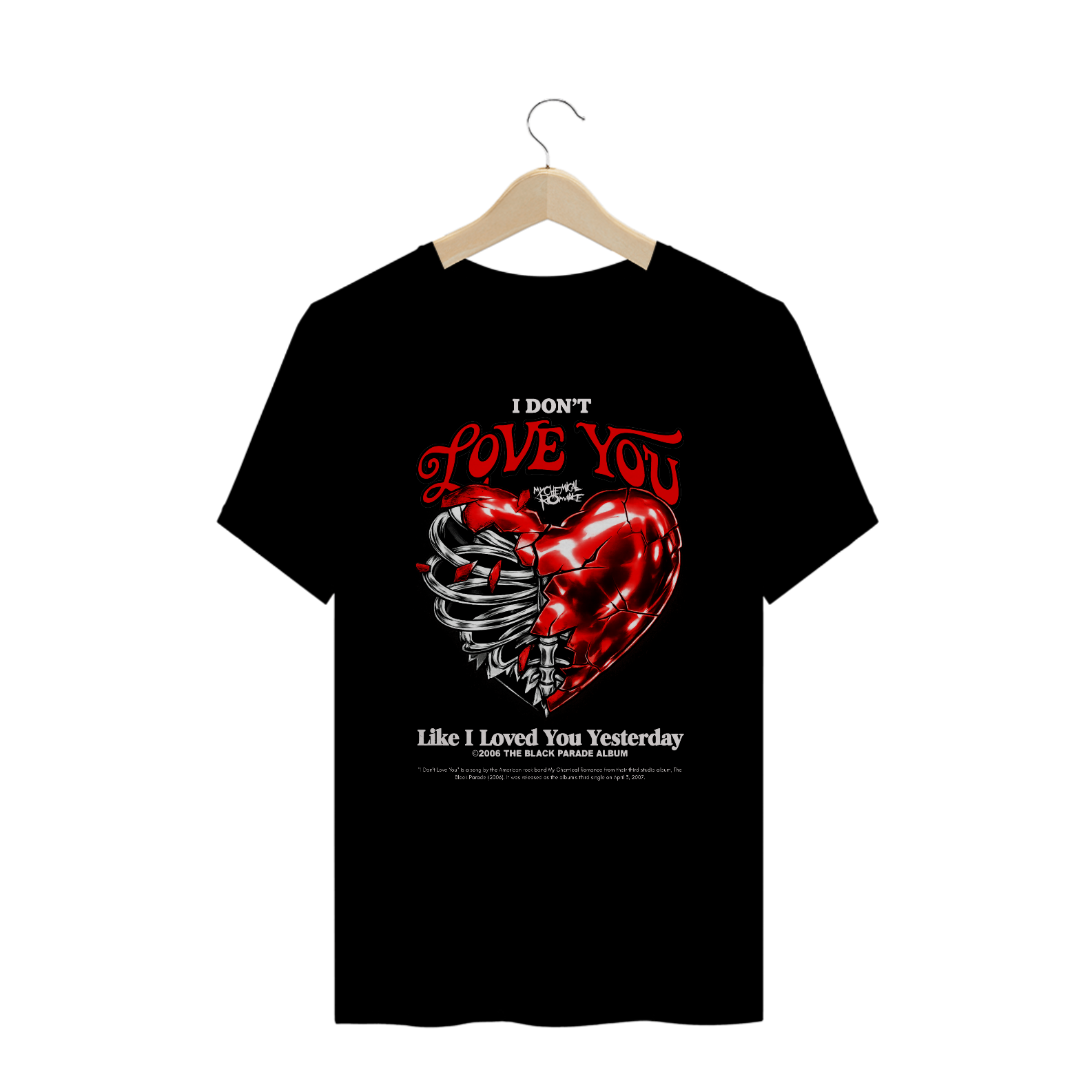 Camiseta Plus Size My Chemical Romance I Don't love You (Preta)