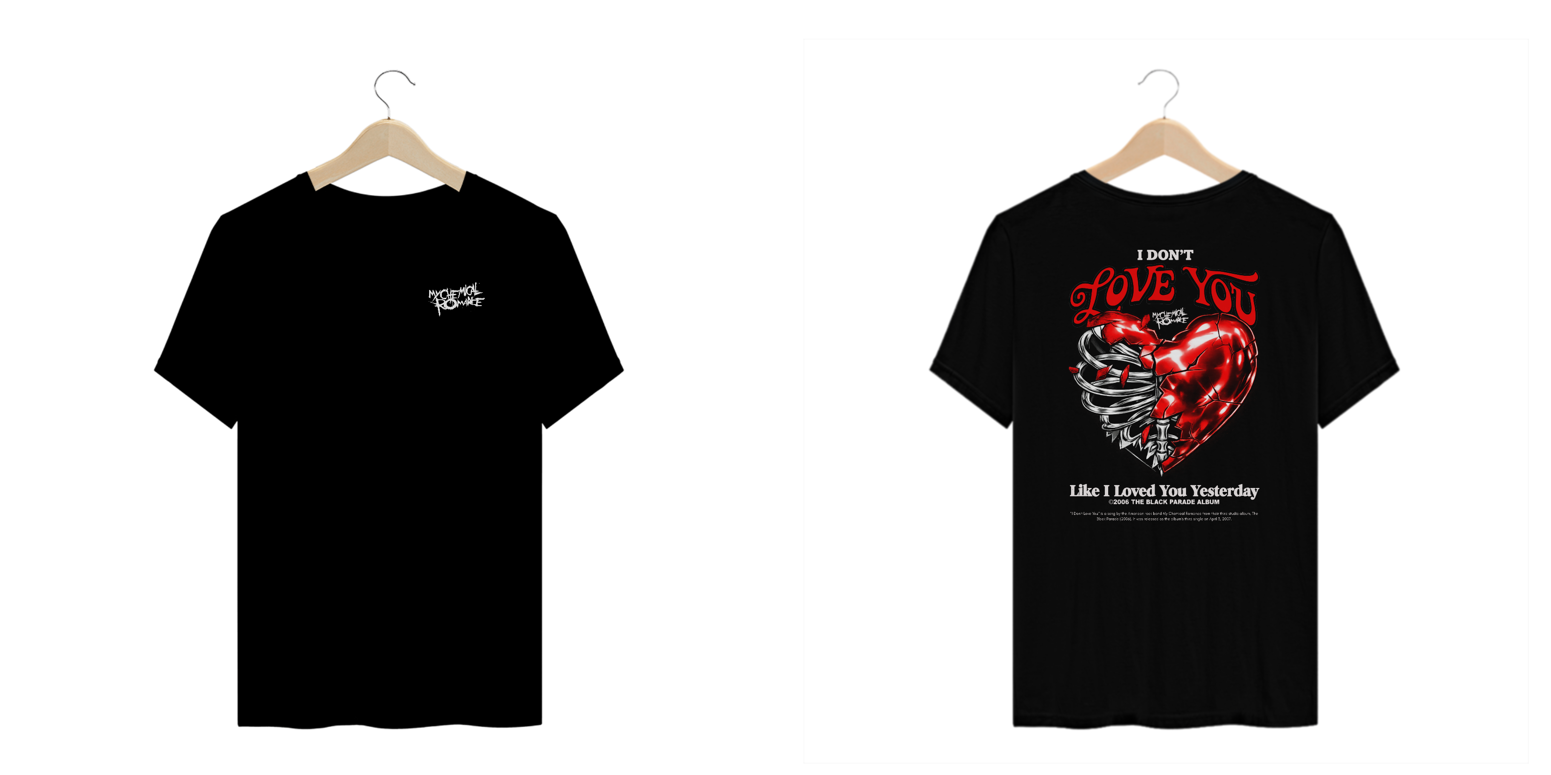 Camiseta Plus Size My Chemical Romance I Don't Love You (Estampa Frente & Costas, Preta)