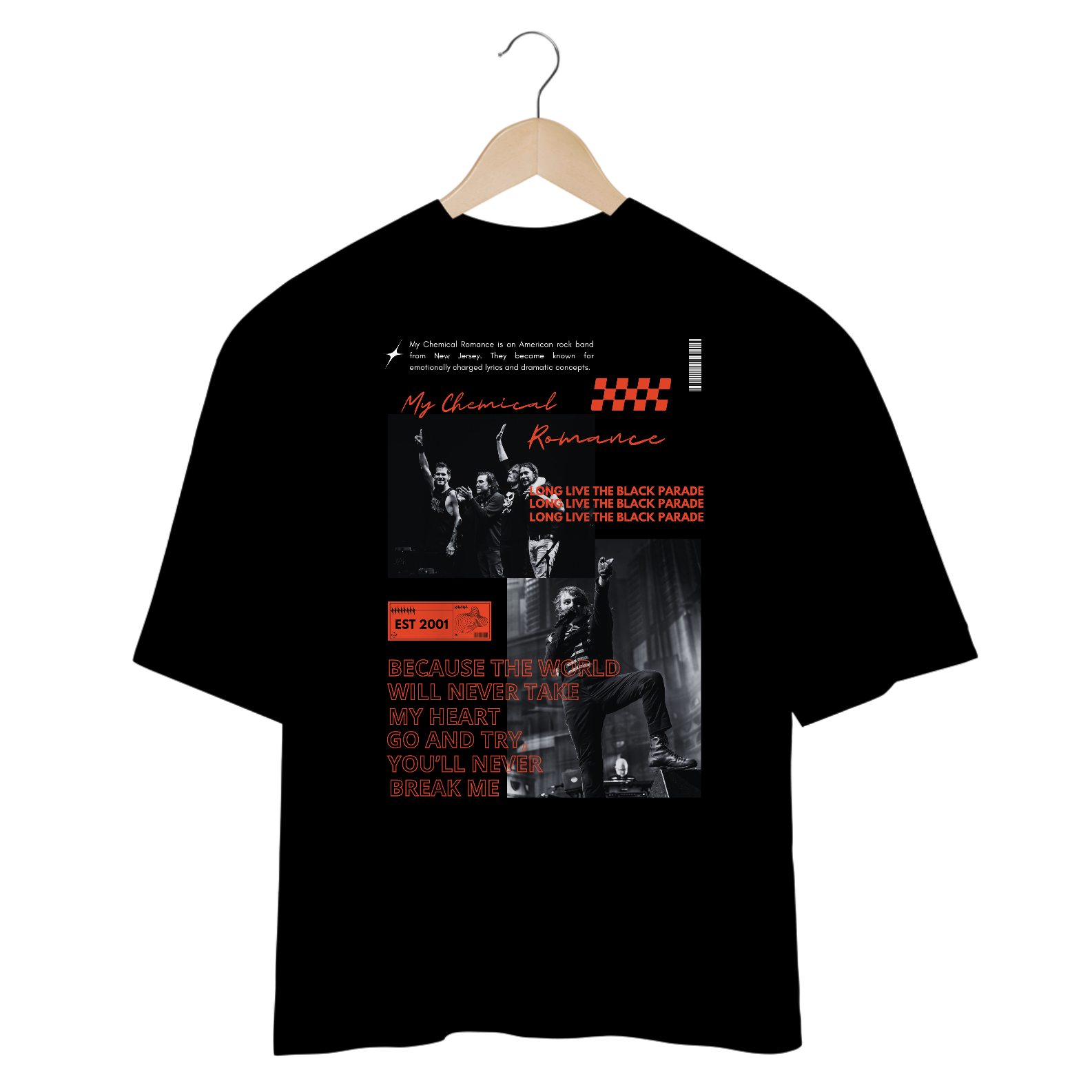 Camiseta Oversized My Chemical Romance The Black Parade Tour