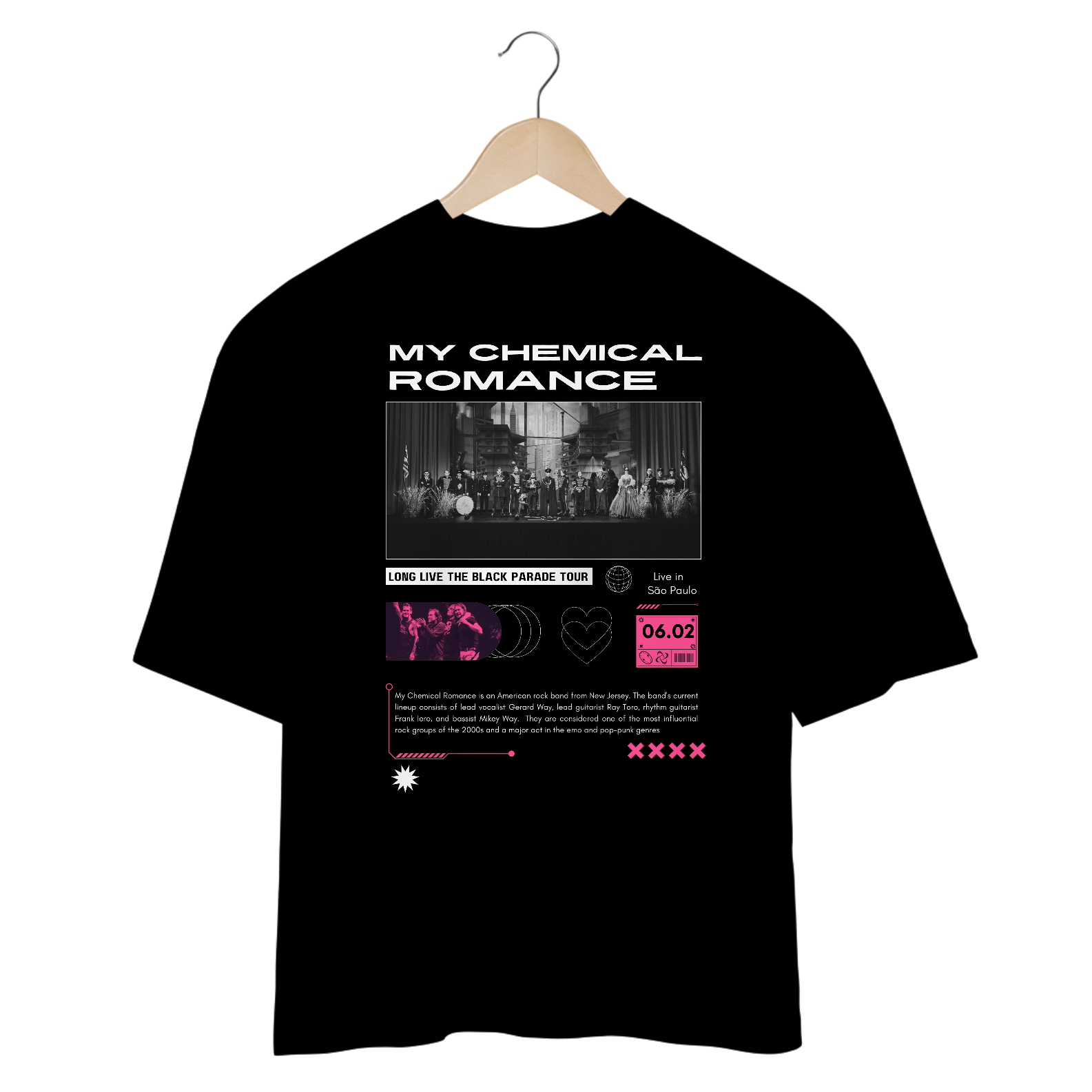 Camiseta Oversized My Chemical Romance São Paulo 05.02