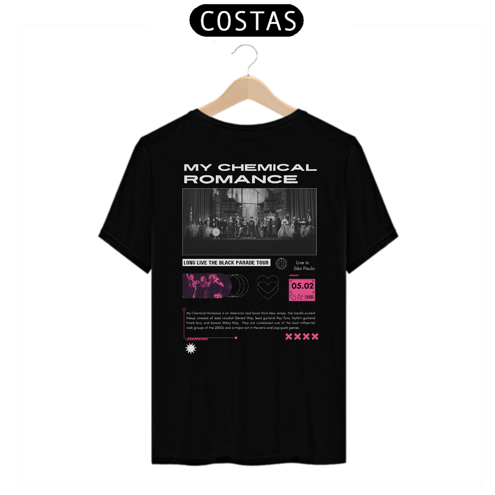 Camiceta My Chemical Romance São Paulo 05.02 (Estampa nas Costas)