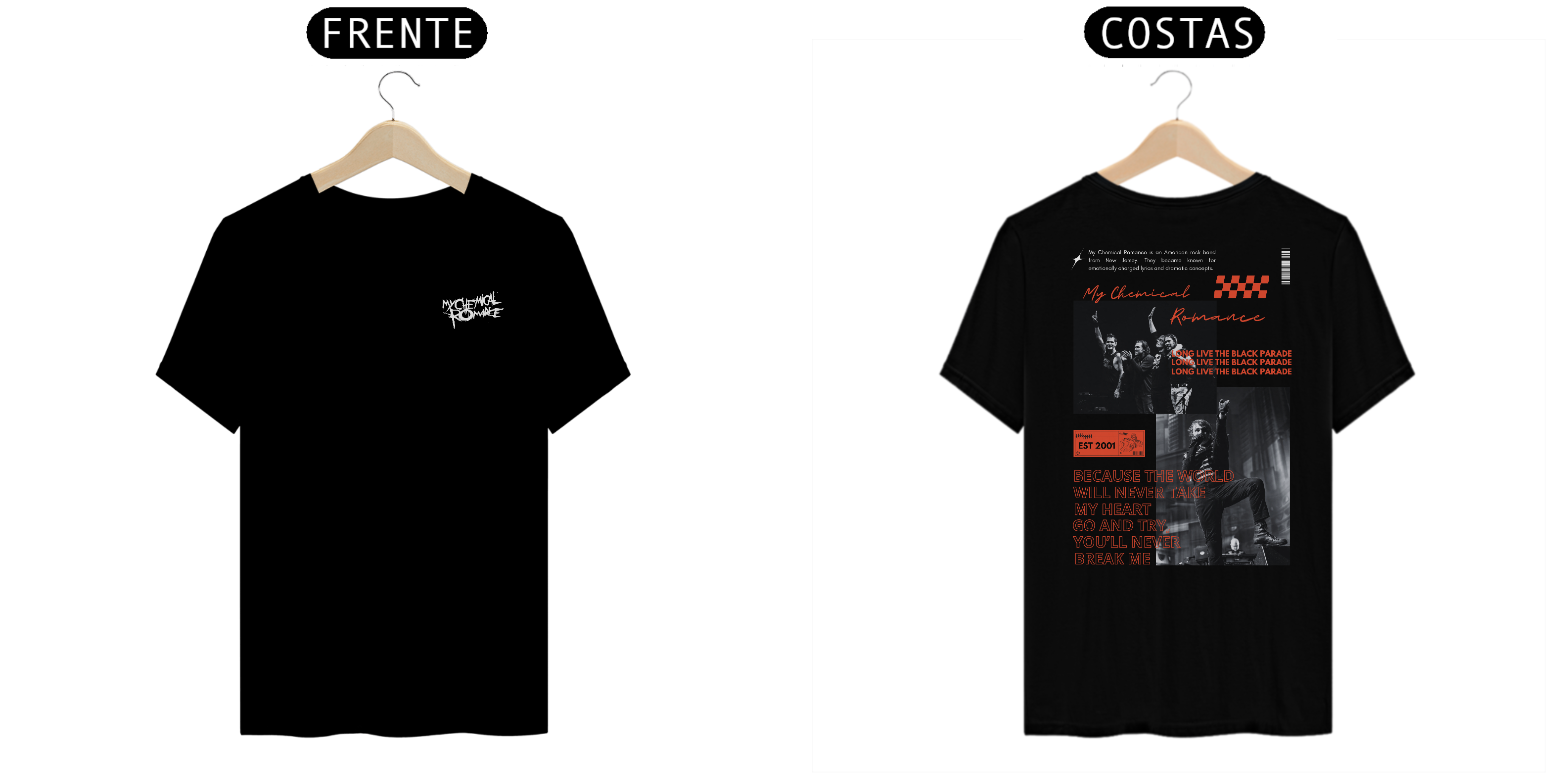 Camiseta My Chemical Romance The Black Parade Tour (Estampa Frente e Costas)