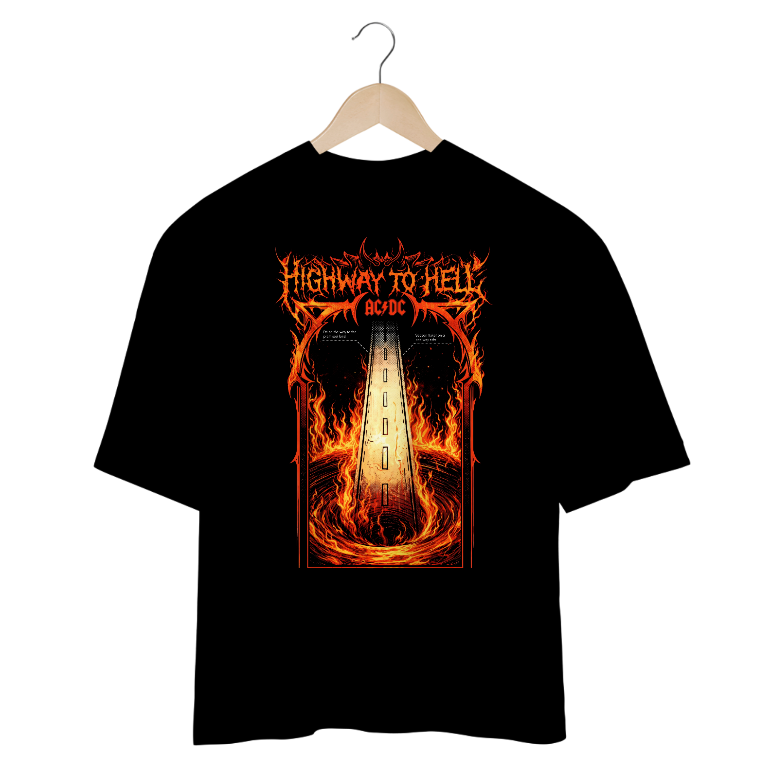 Camiseta Oversized AC/DC Highway to Hell