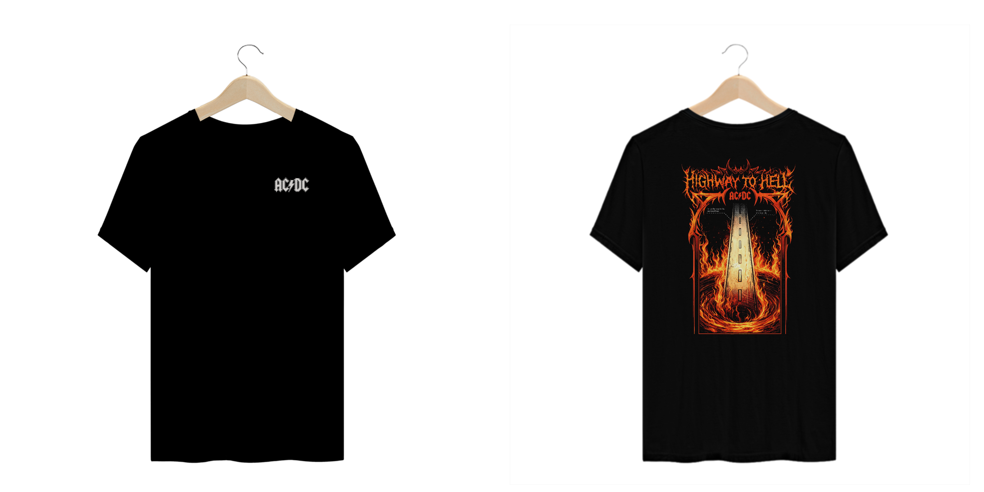 Camiseta Plus Size AC/DC Highway to Hell (Estampa Frente e Costas)