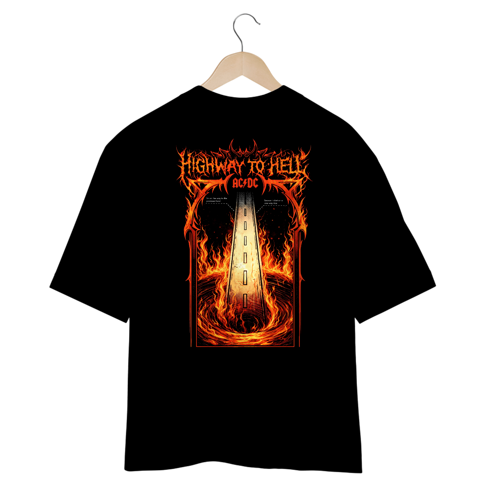 Camiseta Oversized AC/DC Highway to Hell (Estampa nas Costas)
