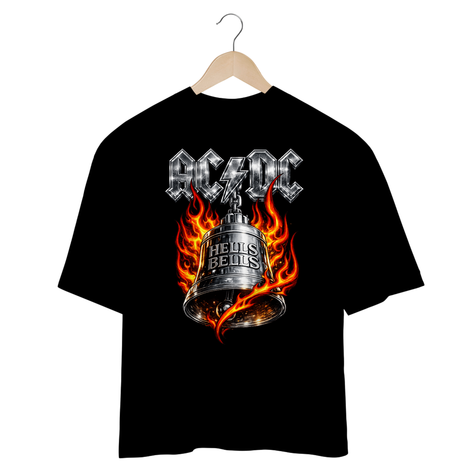 Camiseta Oversized AC/DC Hells Bells