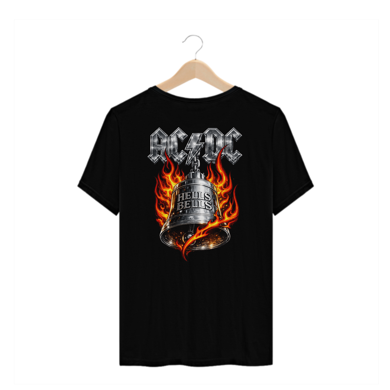 Camiseta Plus Size AC/DC Hells Bells (Estampa nas Costas)