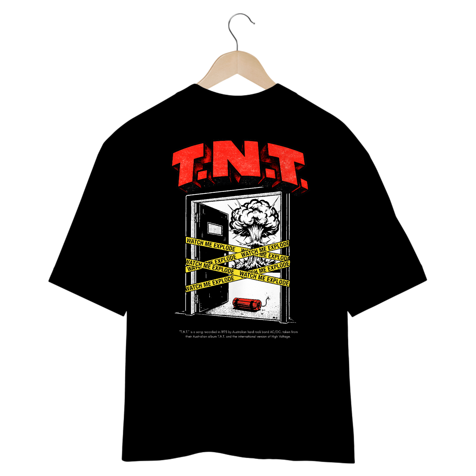 Camiseta Oversized AC/DC T.N.T. (Estampa nas Costas)