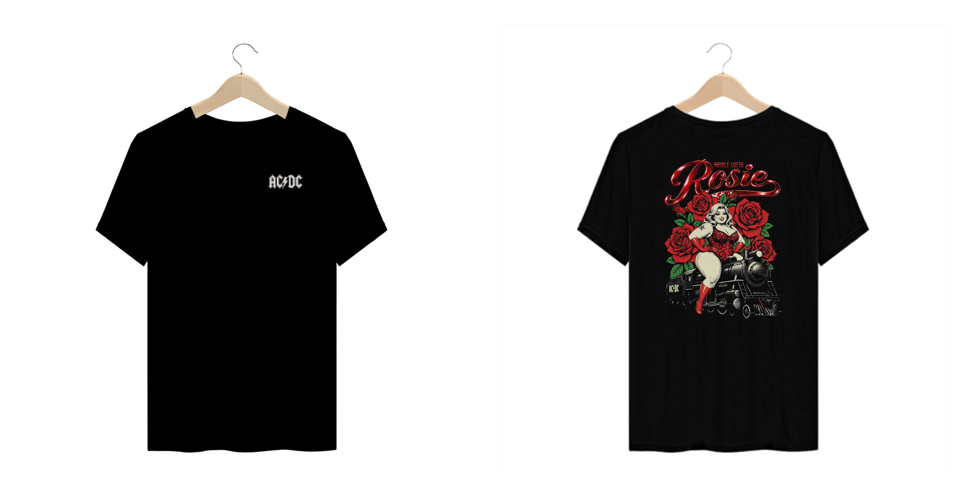 Camiseta Plus Size AC/DC Whole Lotta Rosie (Estampa Frente e Costas)