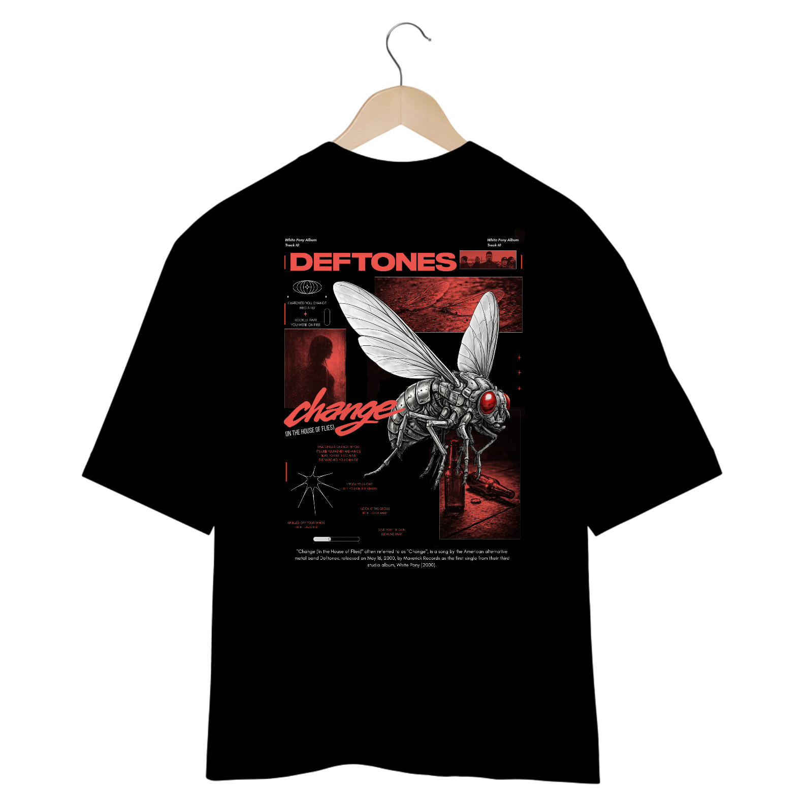 Camiseta Oversized Deftones Change (In The House Of Flies) (Estampa nas Costas)
