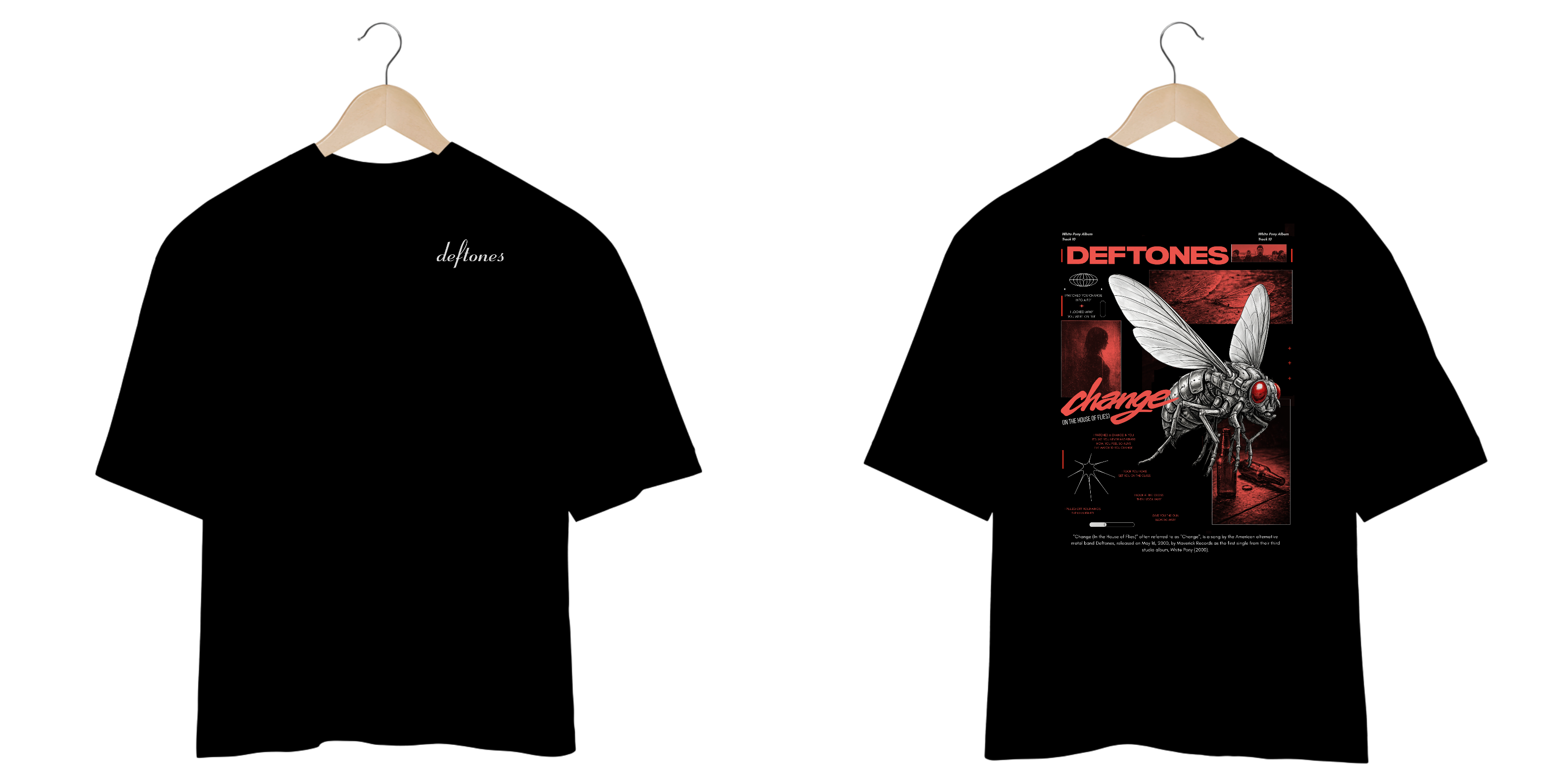 Camiseta Oversized Deftones Change (In The House Of Flies) (Estampa Frente e Costas)