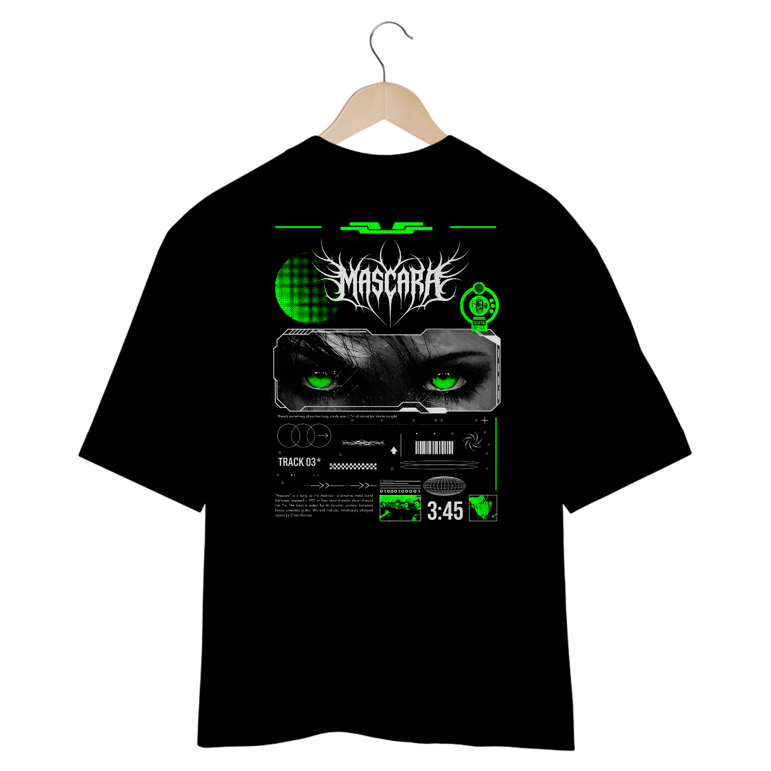 Camiseta Oversized Deftones Mascara (Estampa nas Costas)