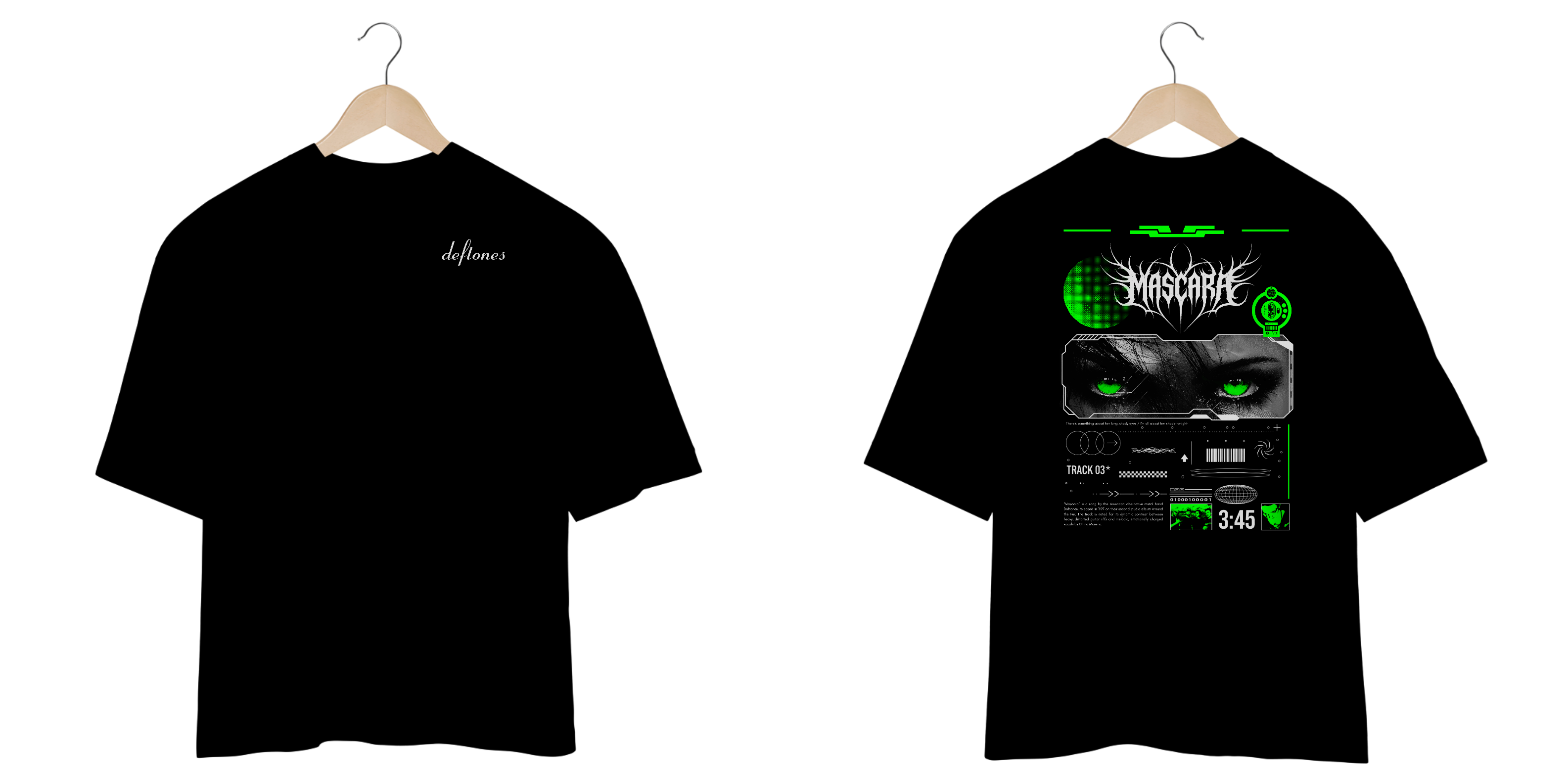 Camiseta Oversized Deftones Mascara (Estampa Frente e Costas)