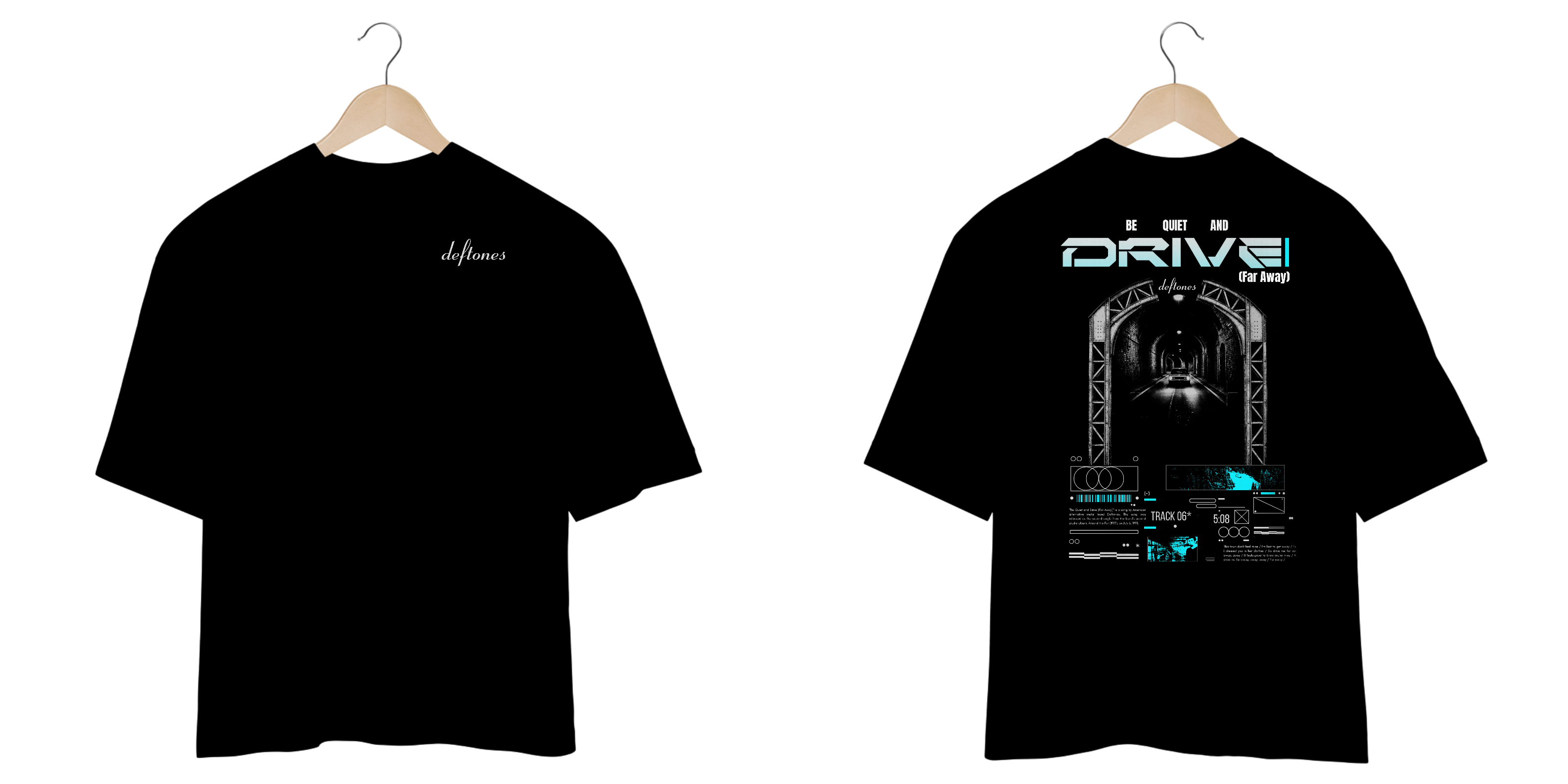 Camiseta Oversized Deftones Be Quiet And Drive (Far Away) (Estampa Frente e Costas)