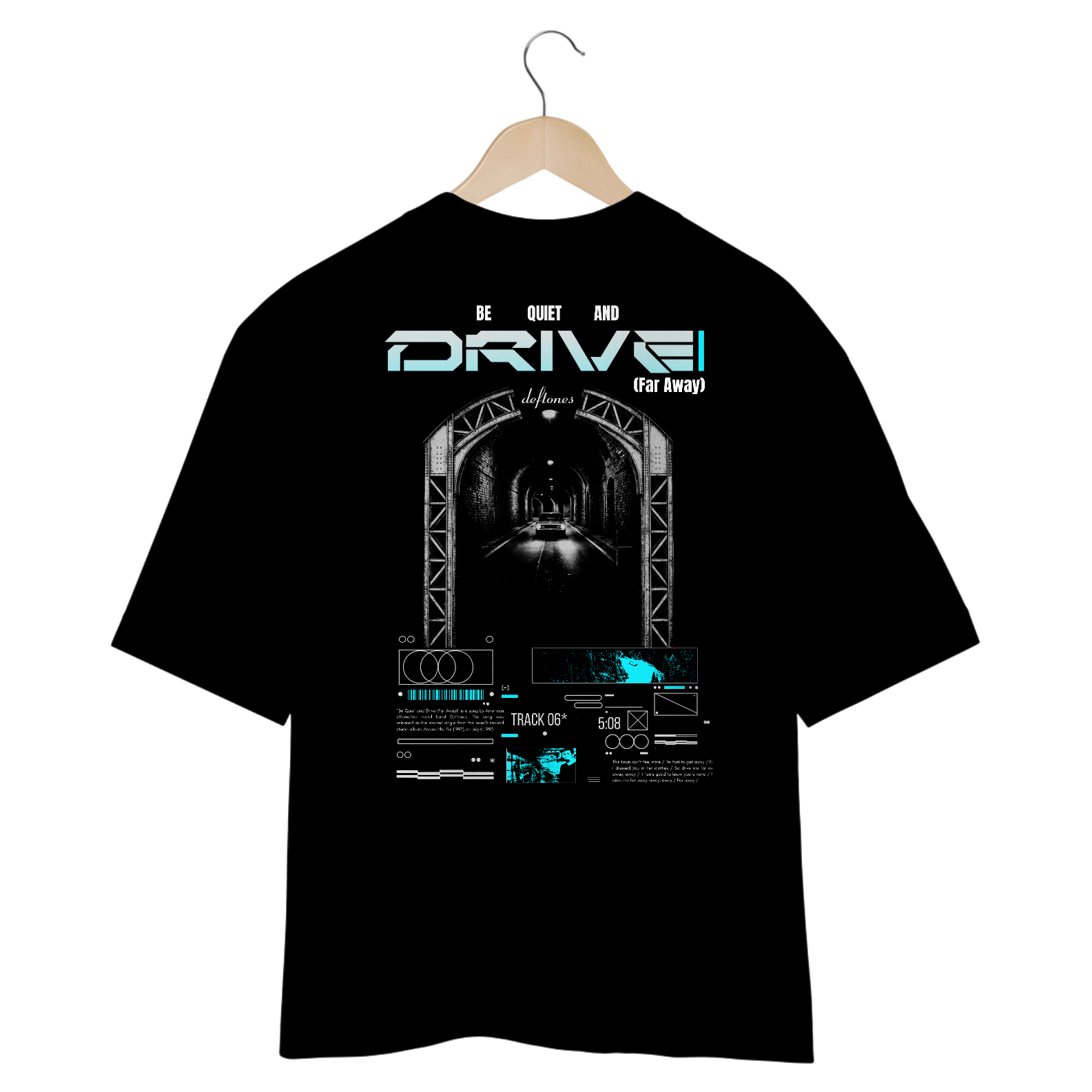 Camiseta Oversized Deftones Be Quiet And Drive (Far Away) (Estampa nas  Costas)