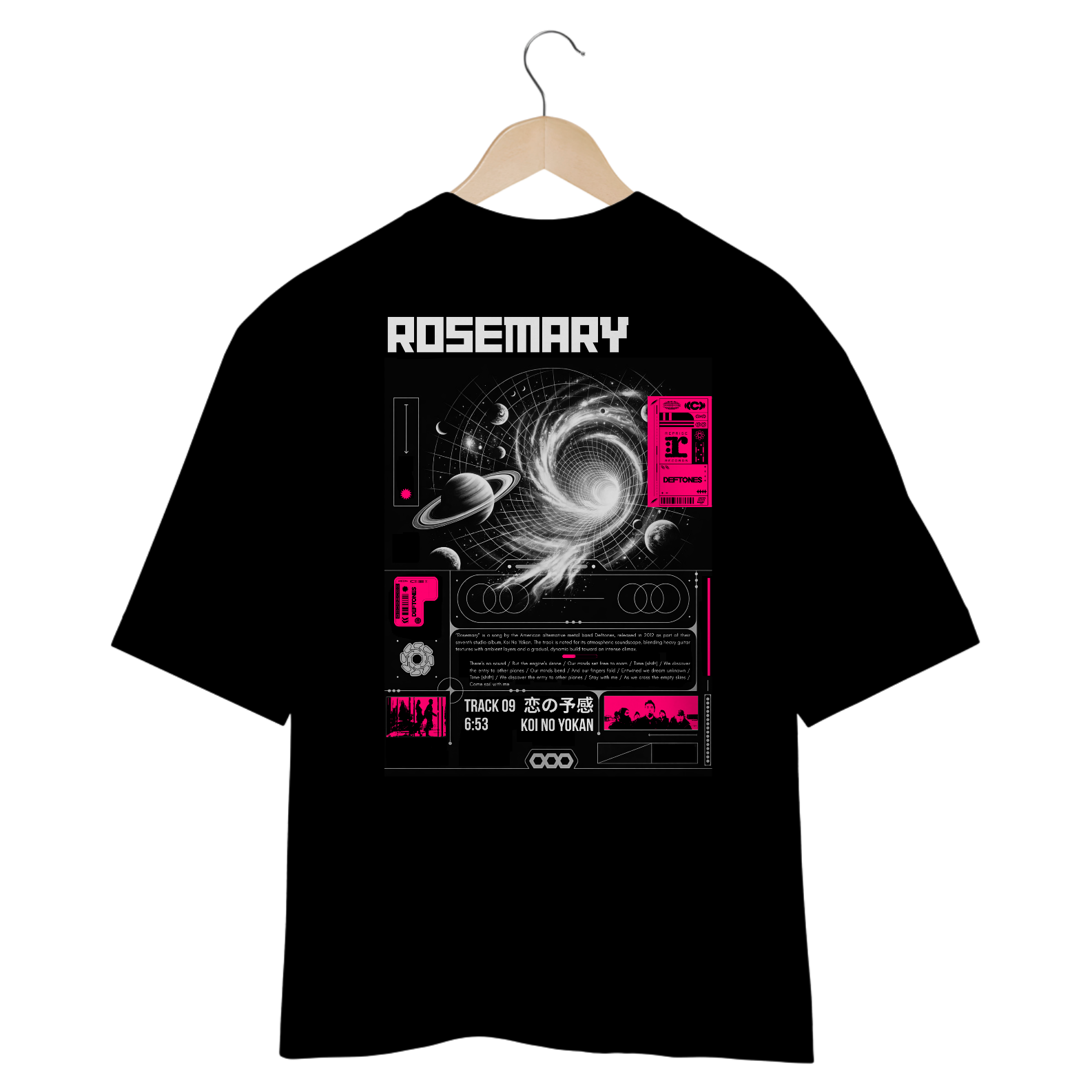 Camiseta Oversized Deftones Rosemary (Estampa nas Costas)