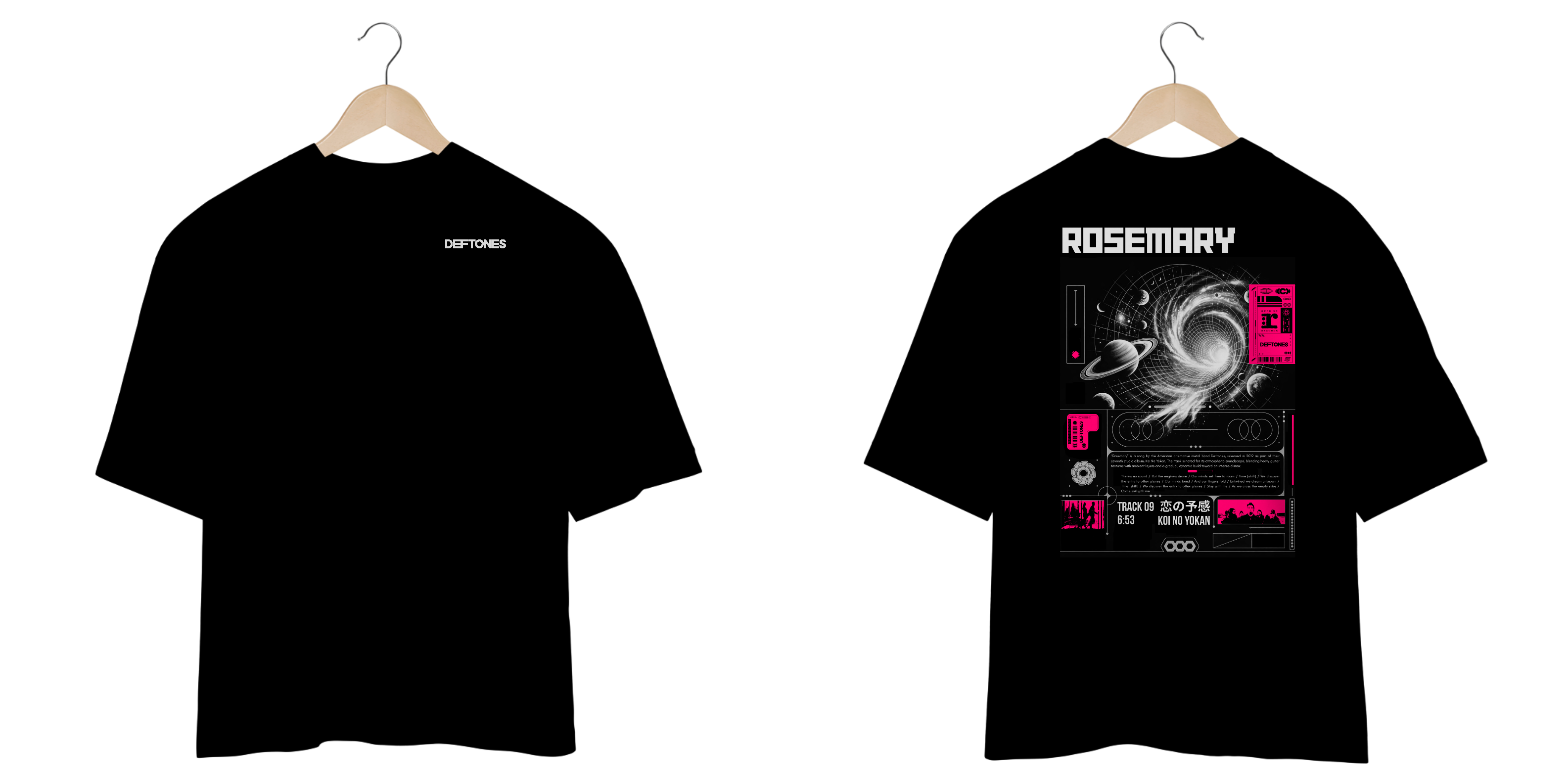 Camiseta Oversized Deftones Rosemary (Estampa Frente e Costas)