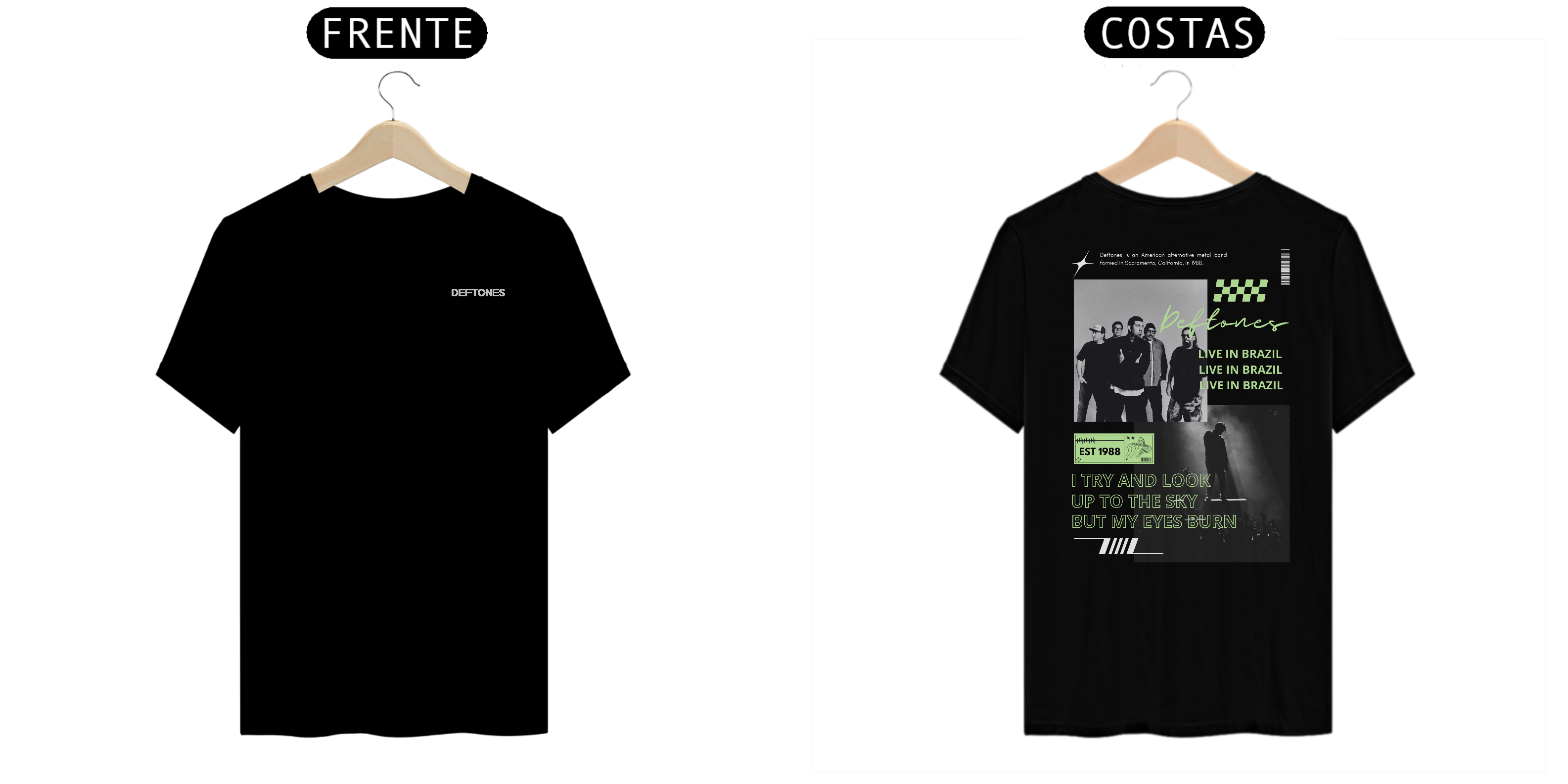 Camiseta Deftones Live in Brazil (Estampa Frente e Costas)