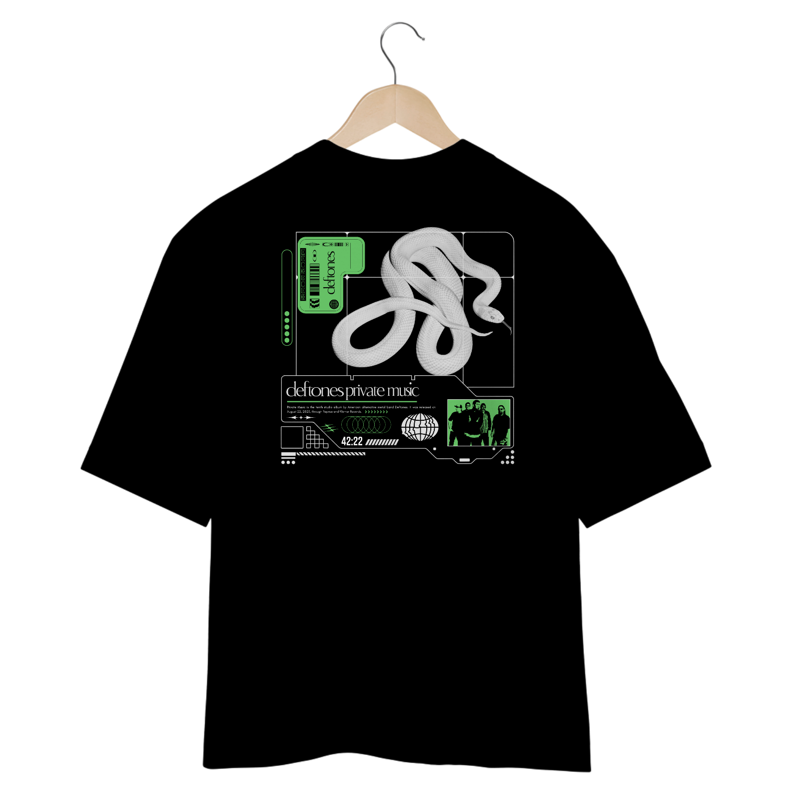 Camiseta Oversized Deftones Private Music (Estampa nas Costas)