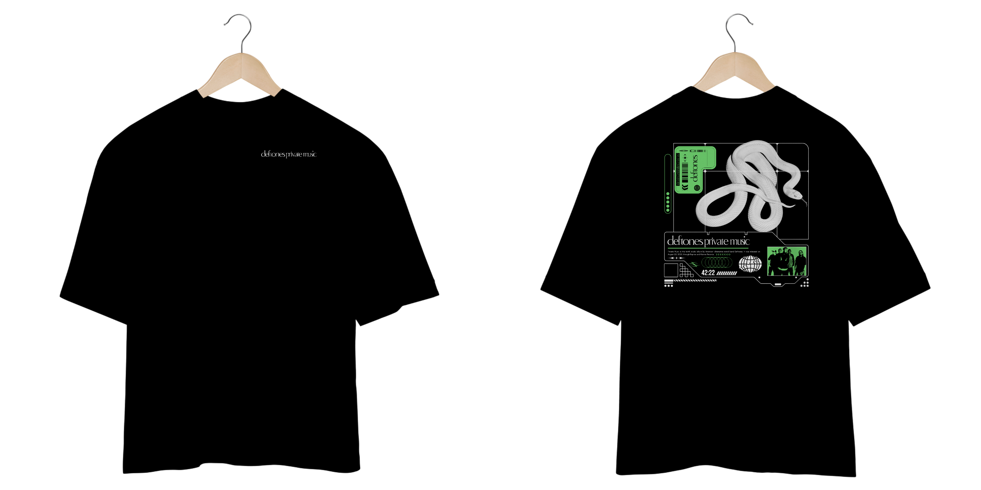 Camiseta Oversized Deftones Private Music (Estampa Frente e Costas)