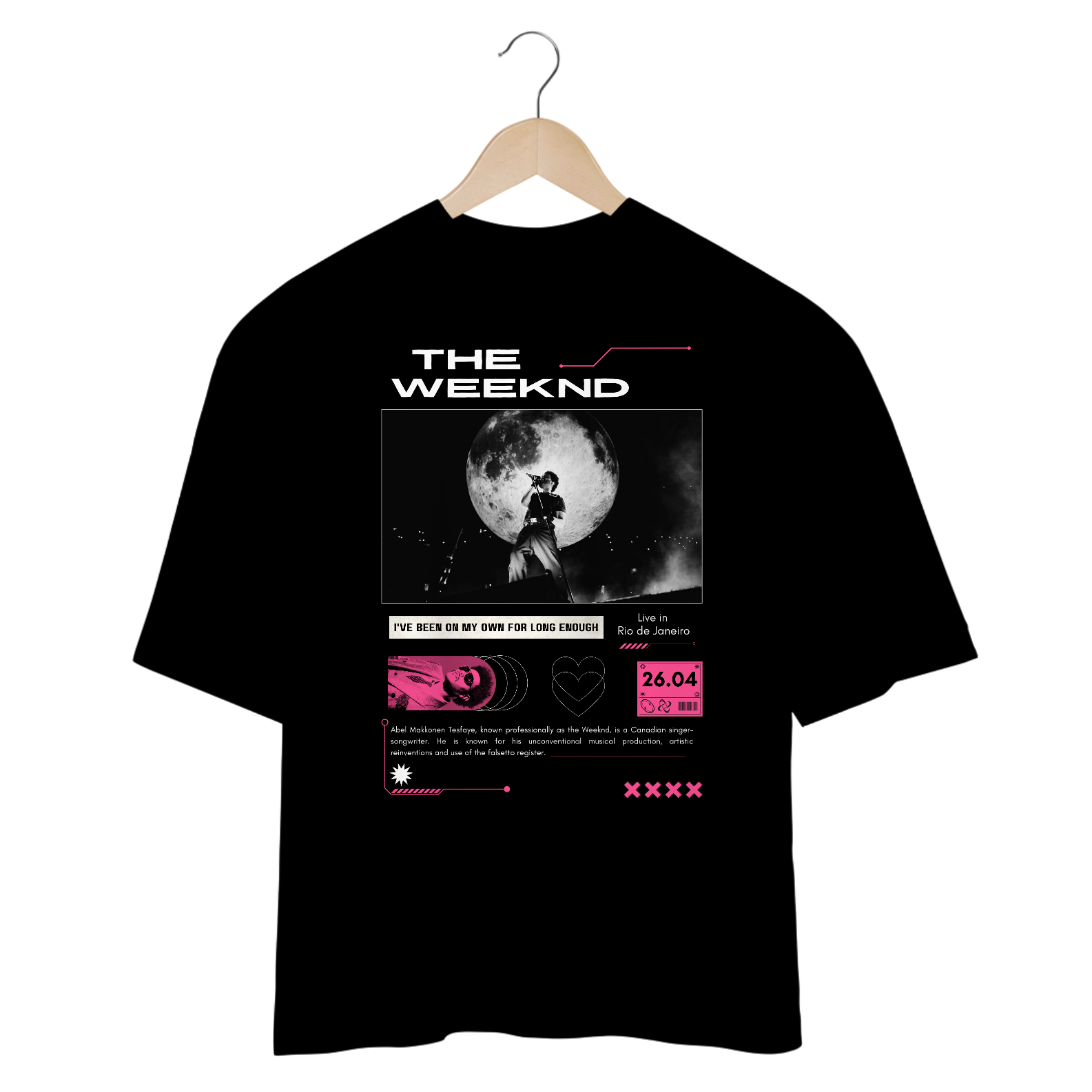 Camiseta Oversized The Weeknd Live in Rio de Janeiro 26.04