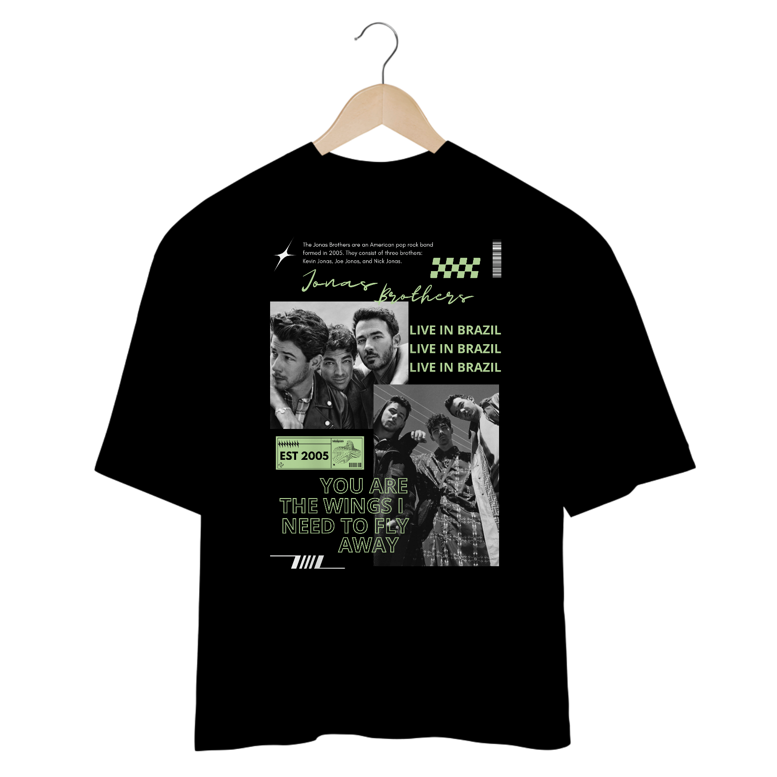 Camiseta Oversized Jonas Brothers Live in Brazil
