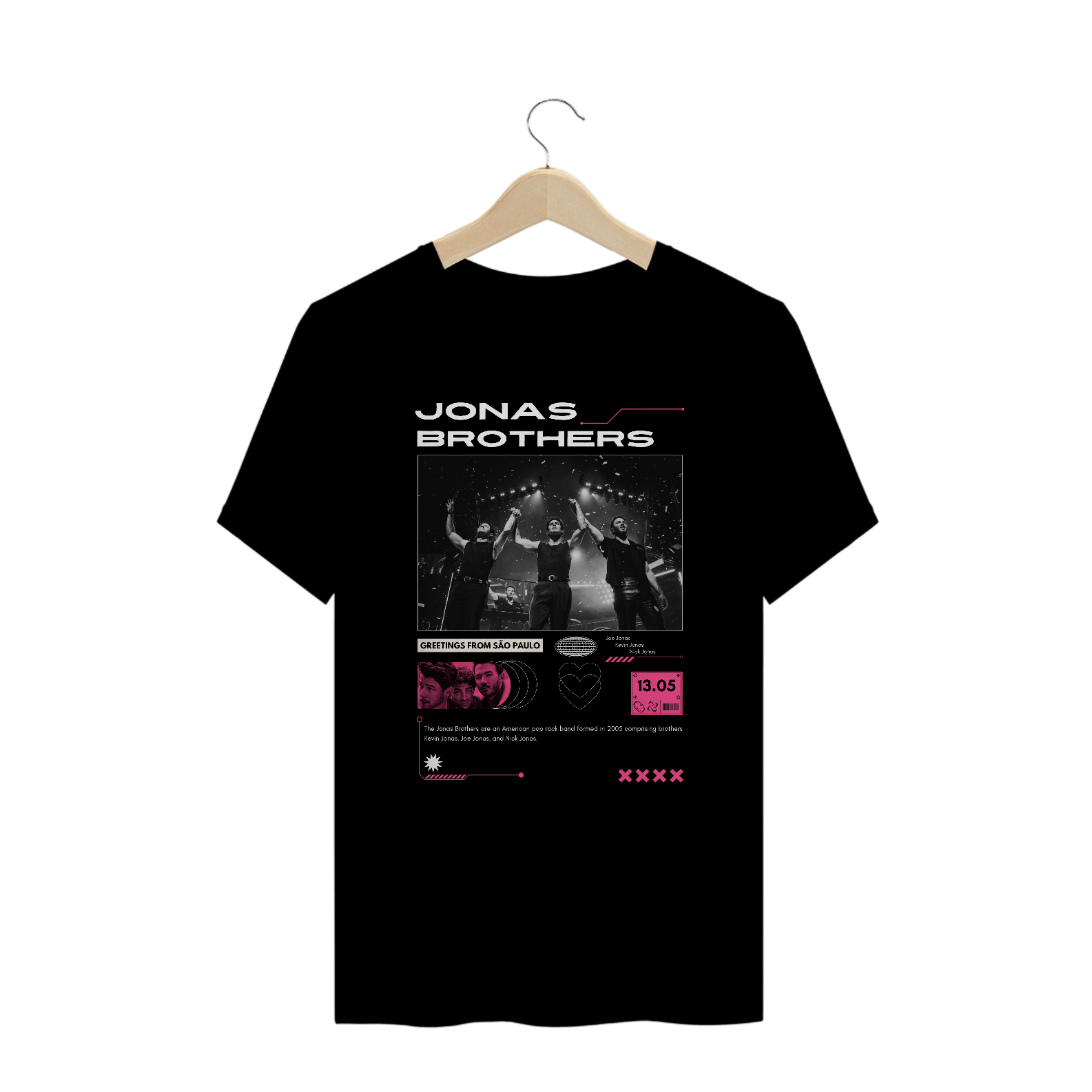 Camiseta Plus Size Jonas Brothers Greetings From São Paulo 13.05