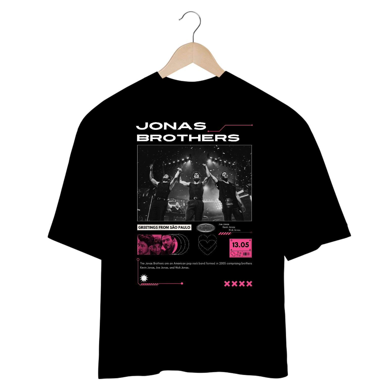 Camiseta Oversized Jonas Brothers Greetings From São Paulo 13.05