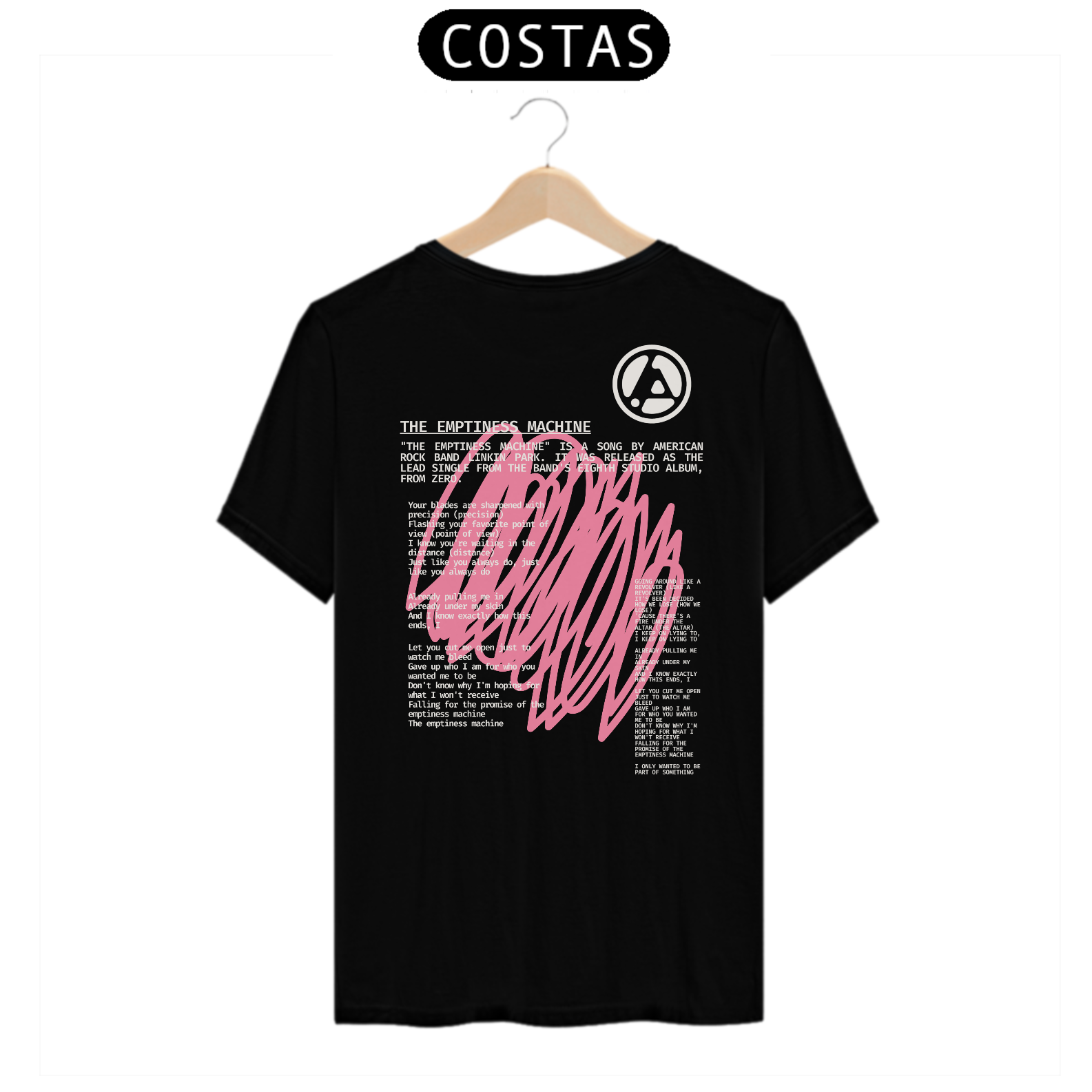 Camiseta Linkin Park The Emptiness Machine (Preta, Estampa nas Costas)